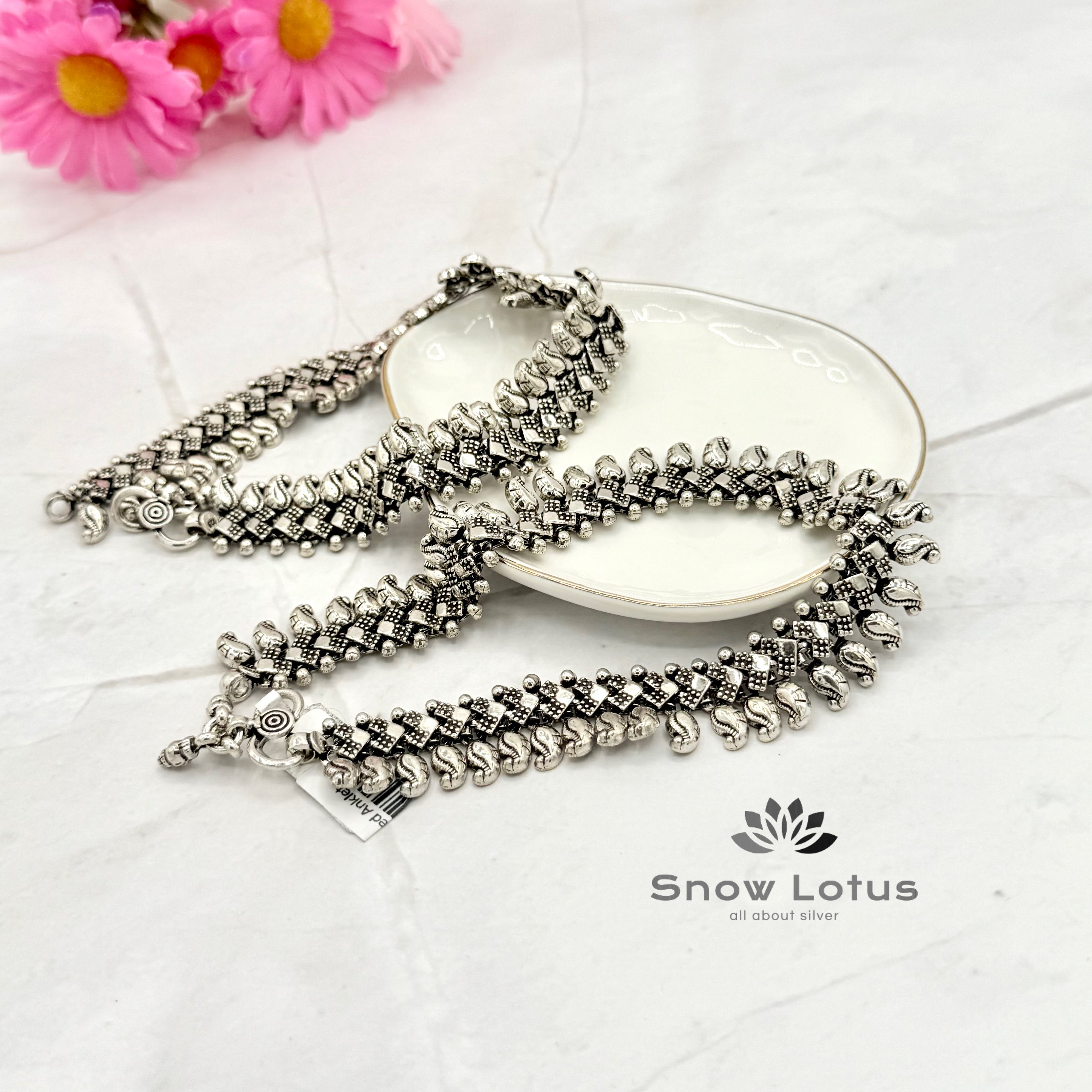 Mini Mango Oxidized Anklet