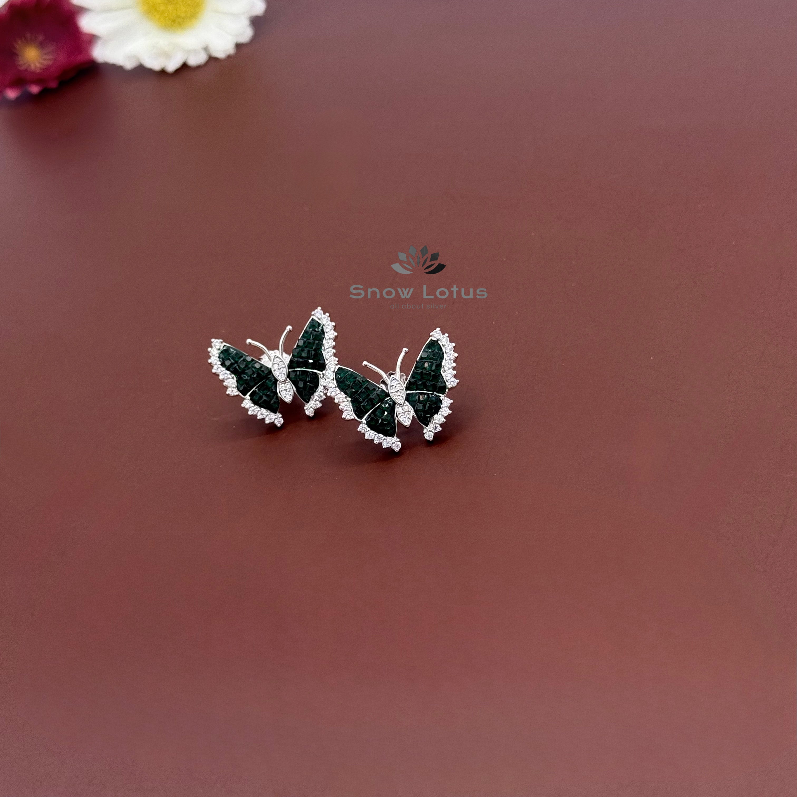 Green Butterfly Earrings