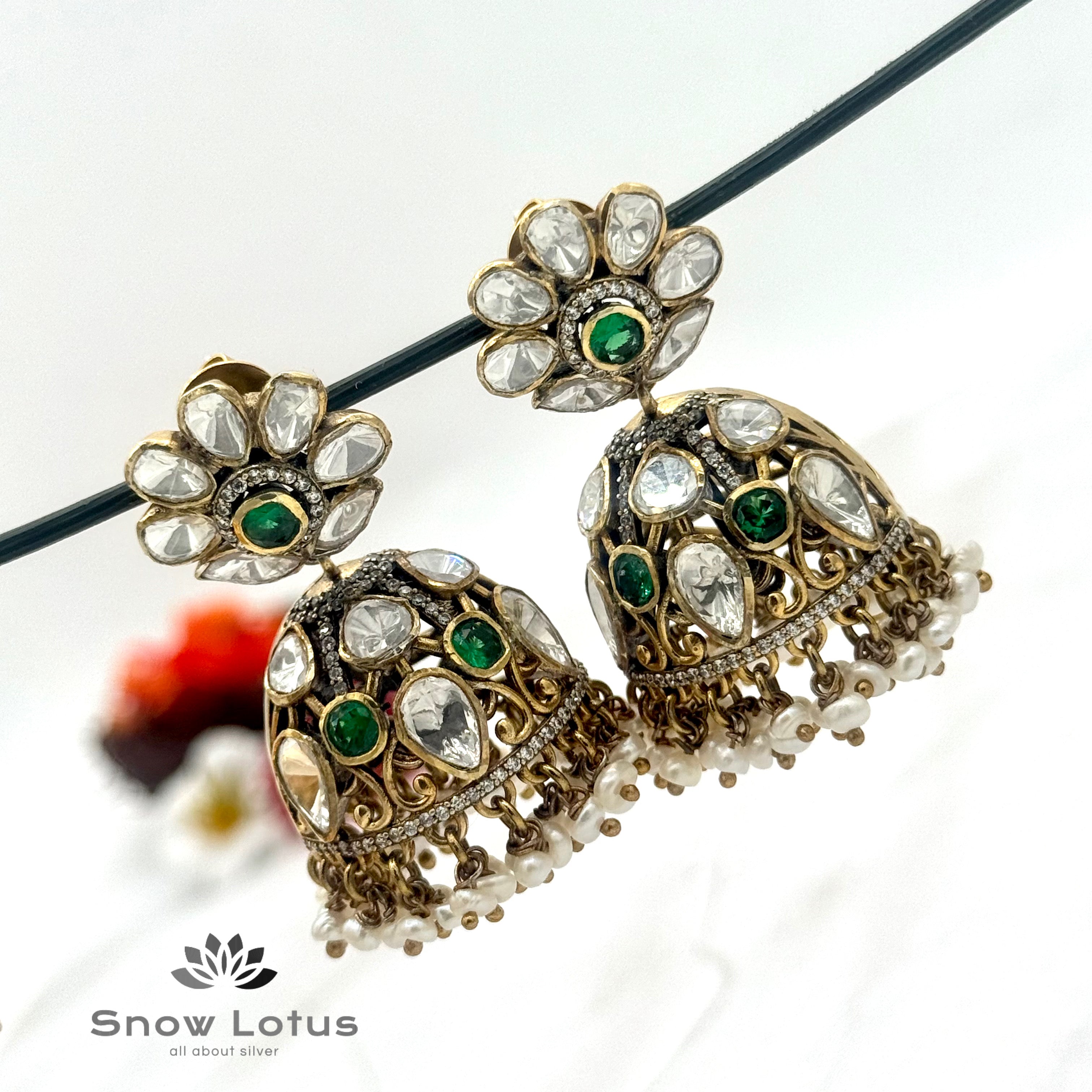 Emrald Flower Moissanite Jumkha