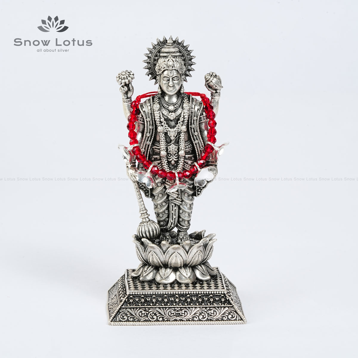 Silver Flowers Mini Haarams Red