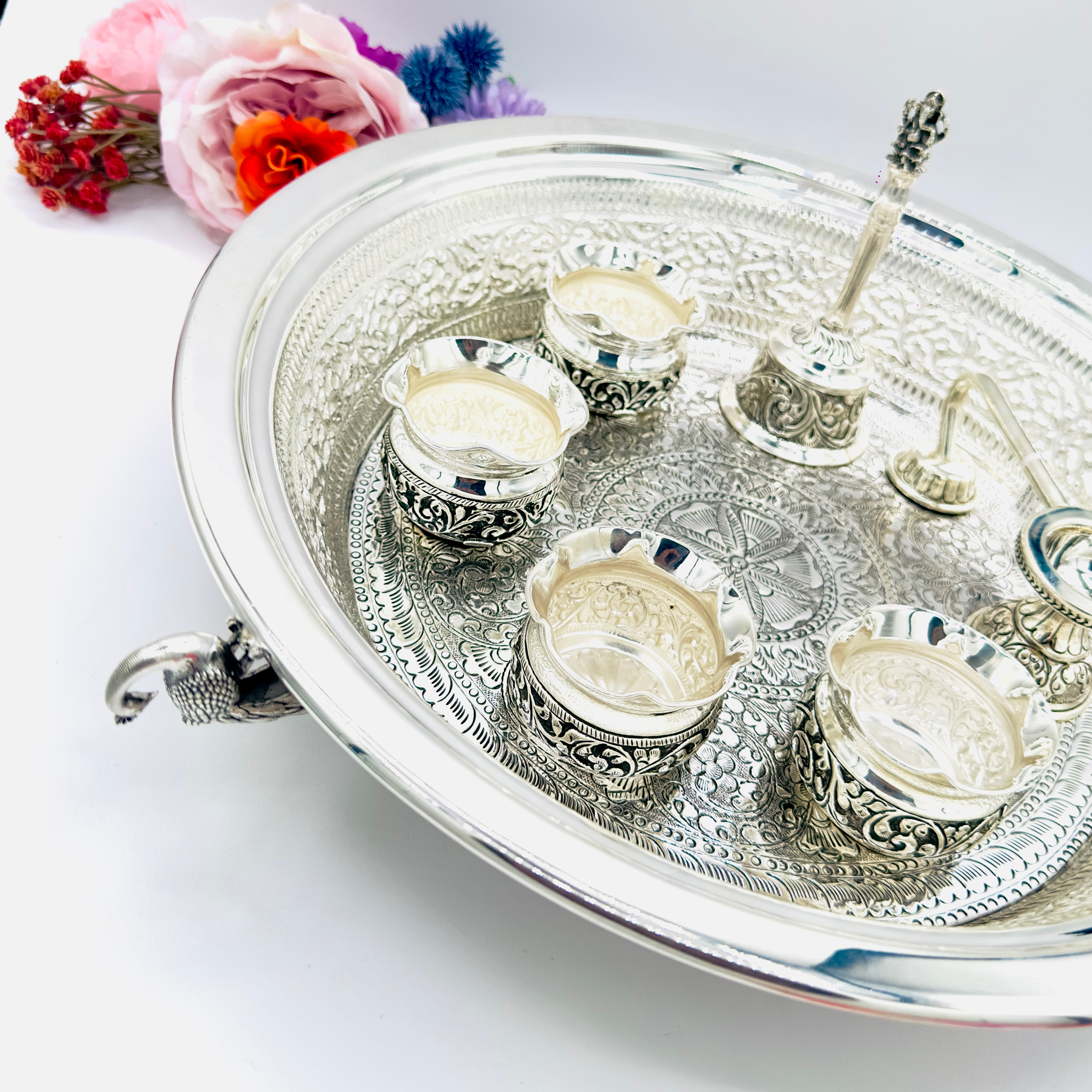 Antique Peacock Pooja Plate / Urli