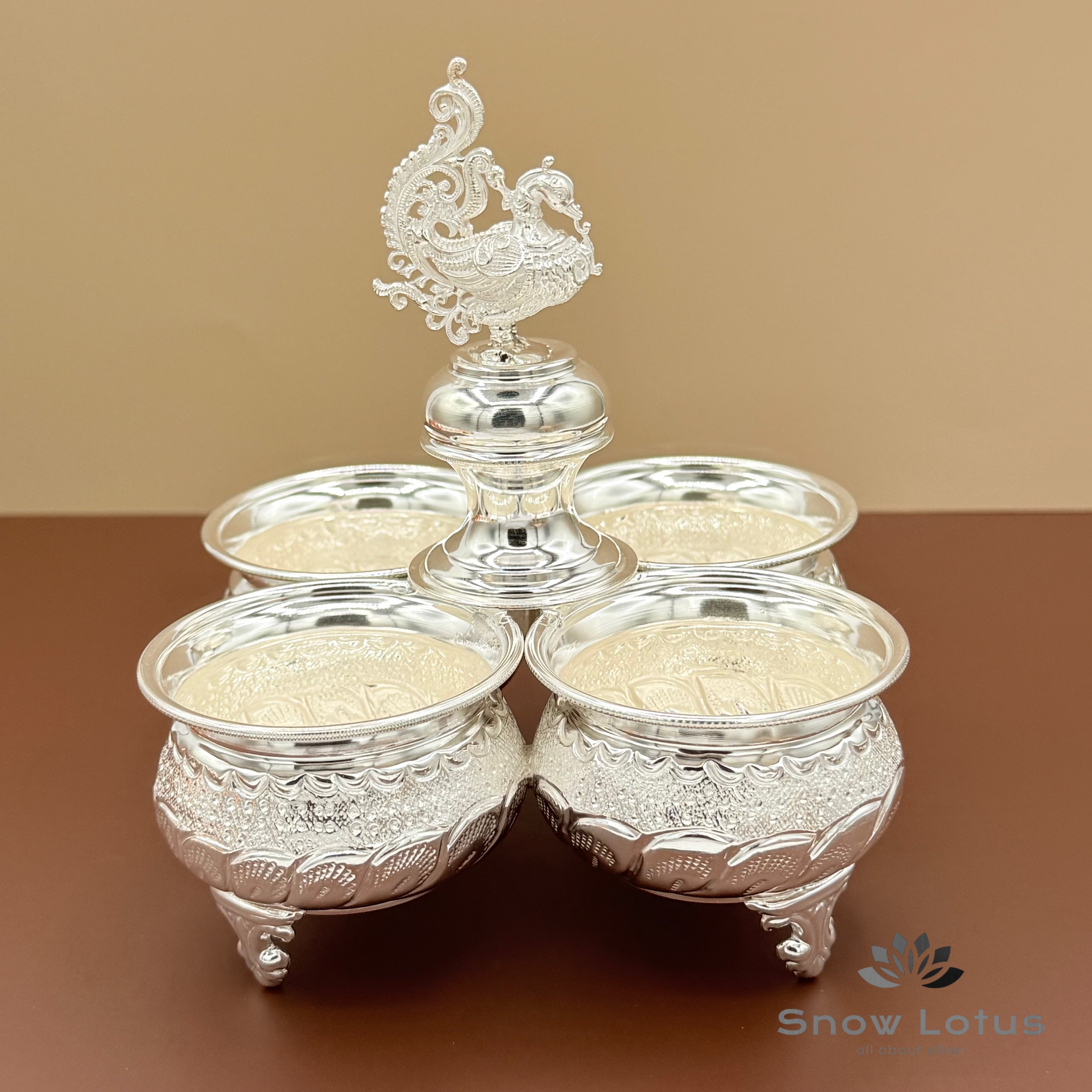 Silver 4 cup Panchapali nakshi