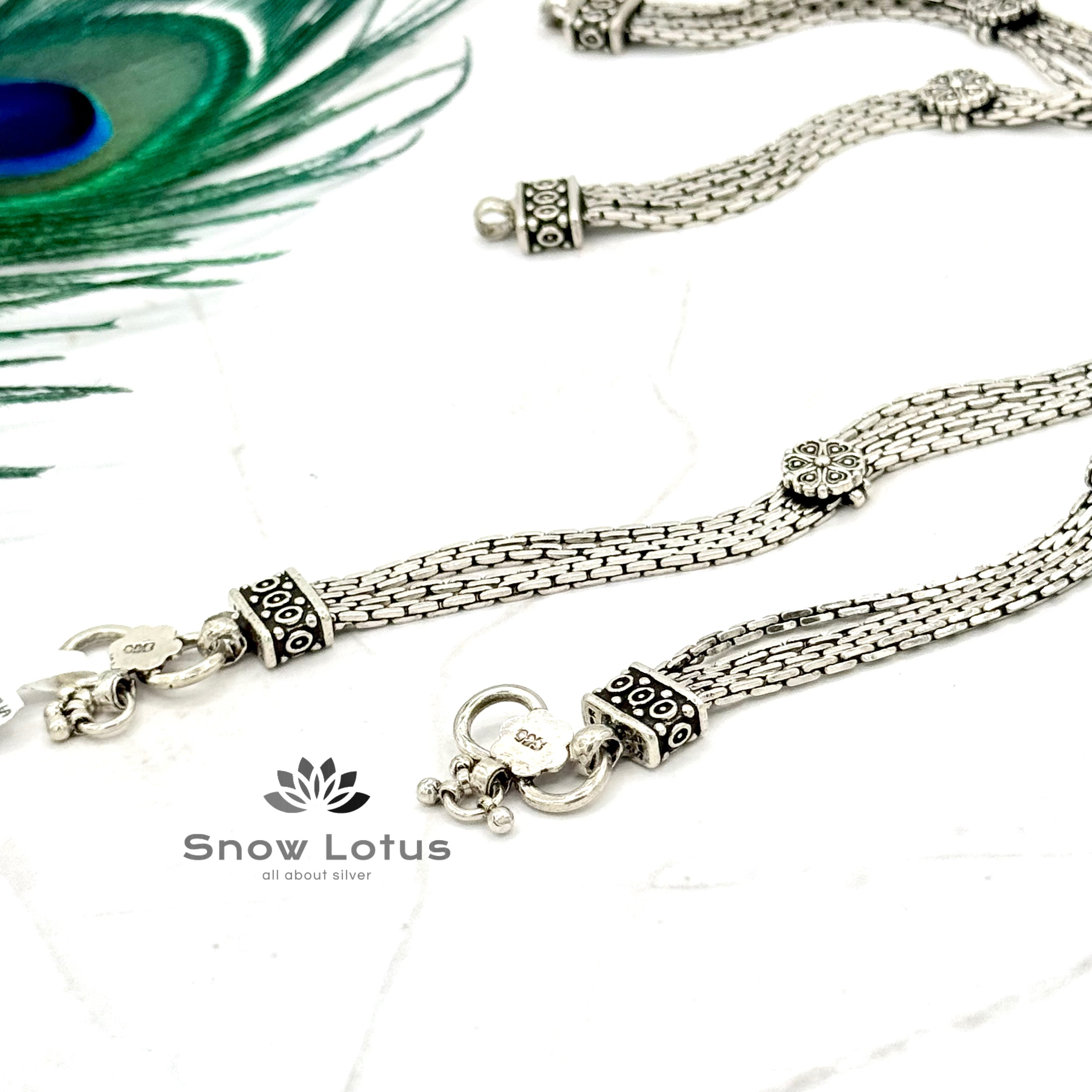 Four Layered Chain with Rose Anklet