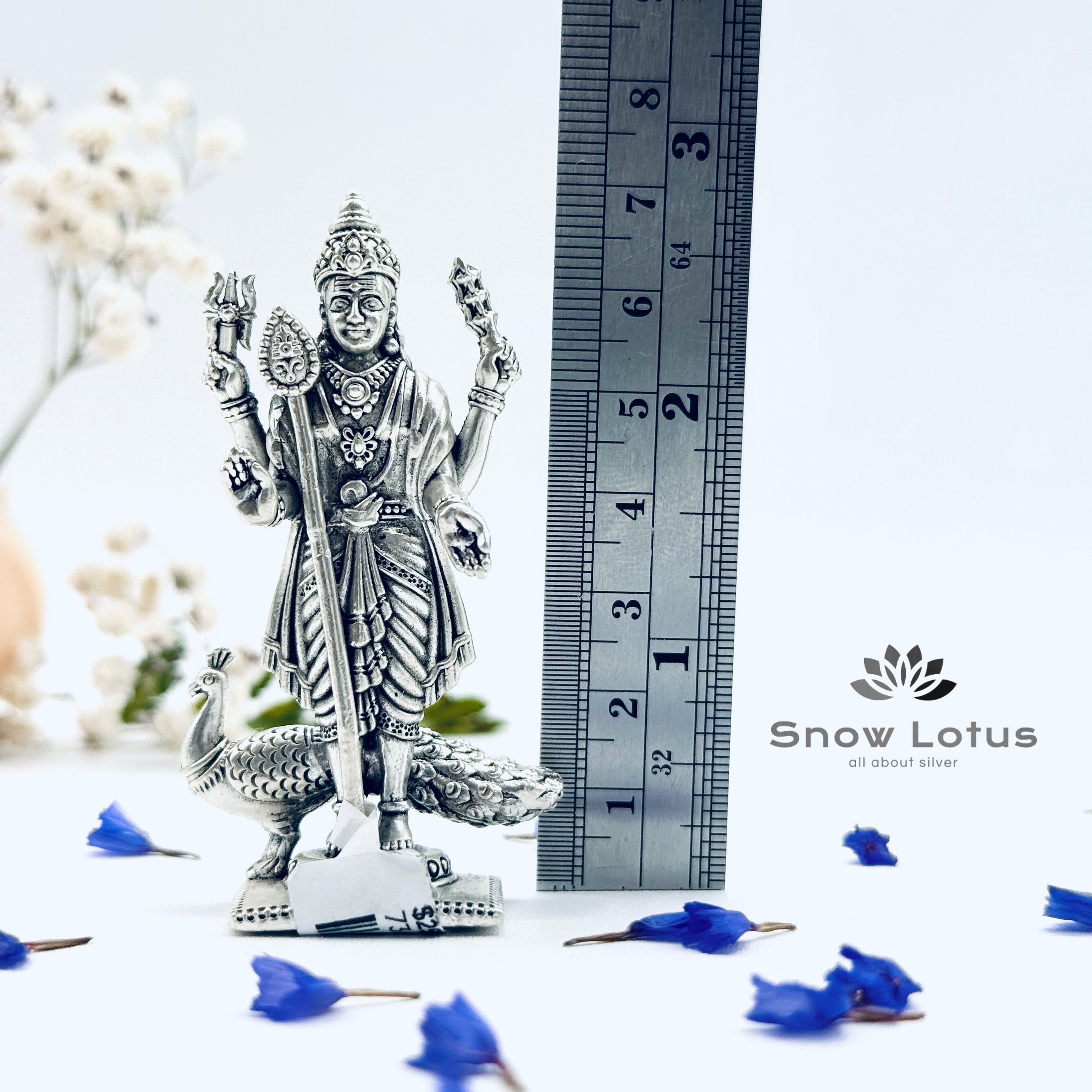 Antique Subramanya swamy with peacock 3D(Murugan)