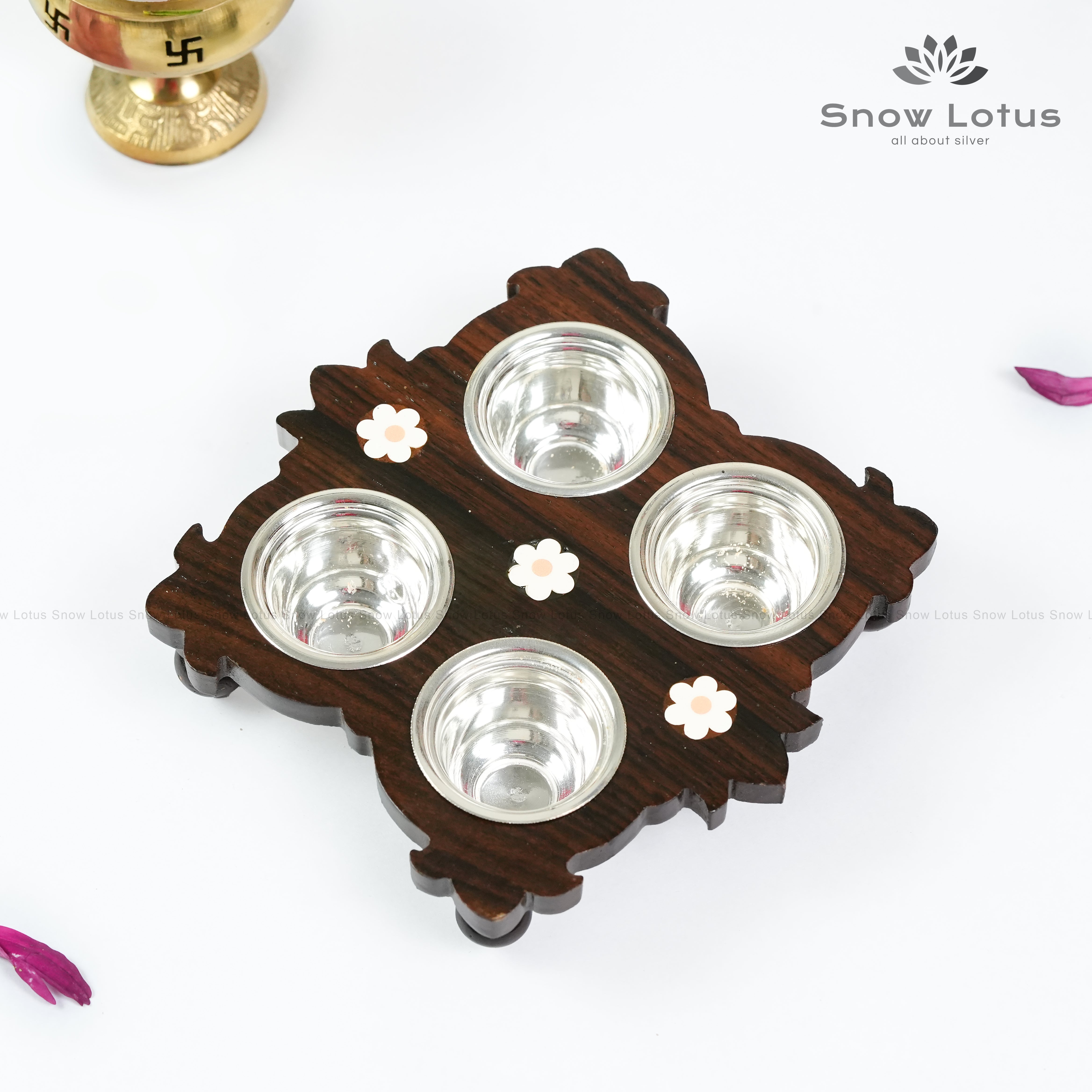 4 Cup Wooden Panchapali