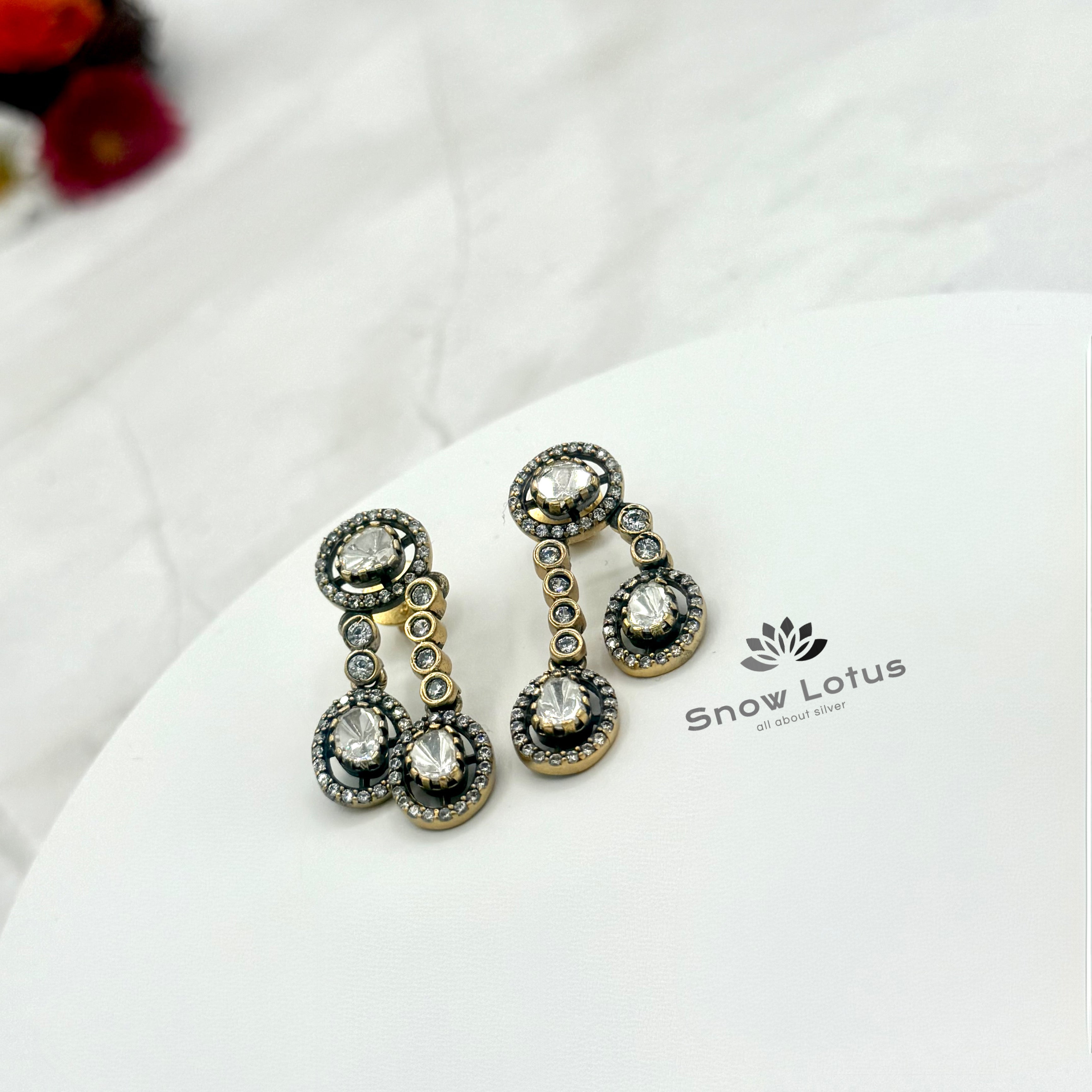 Elegant Moissanite Neckpiece With Earrings