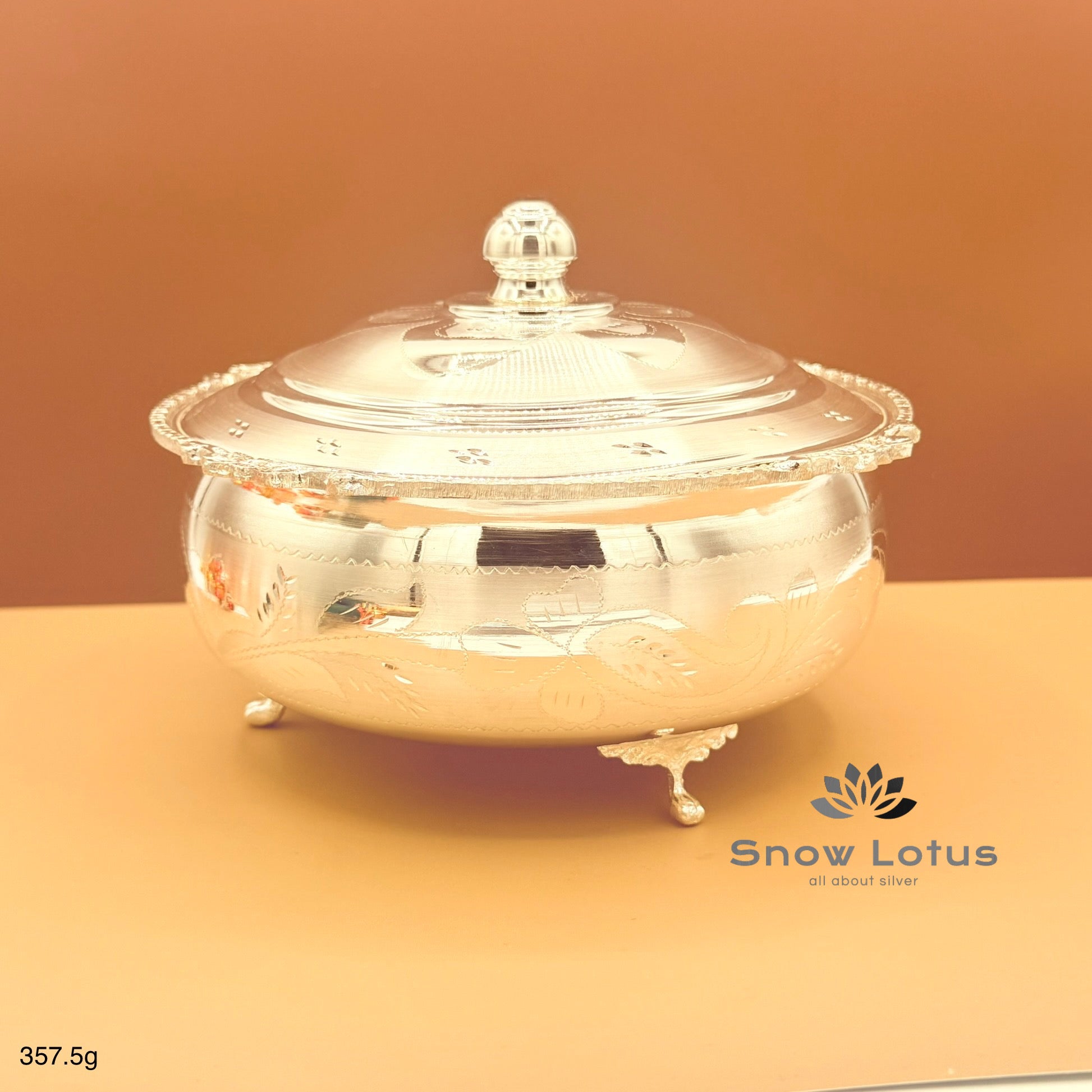 Silver Serving Dish with Lid 925