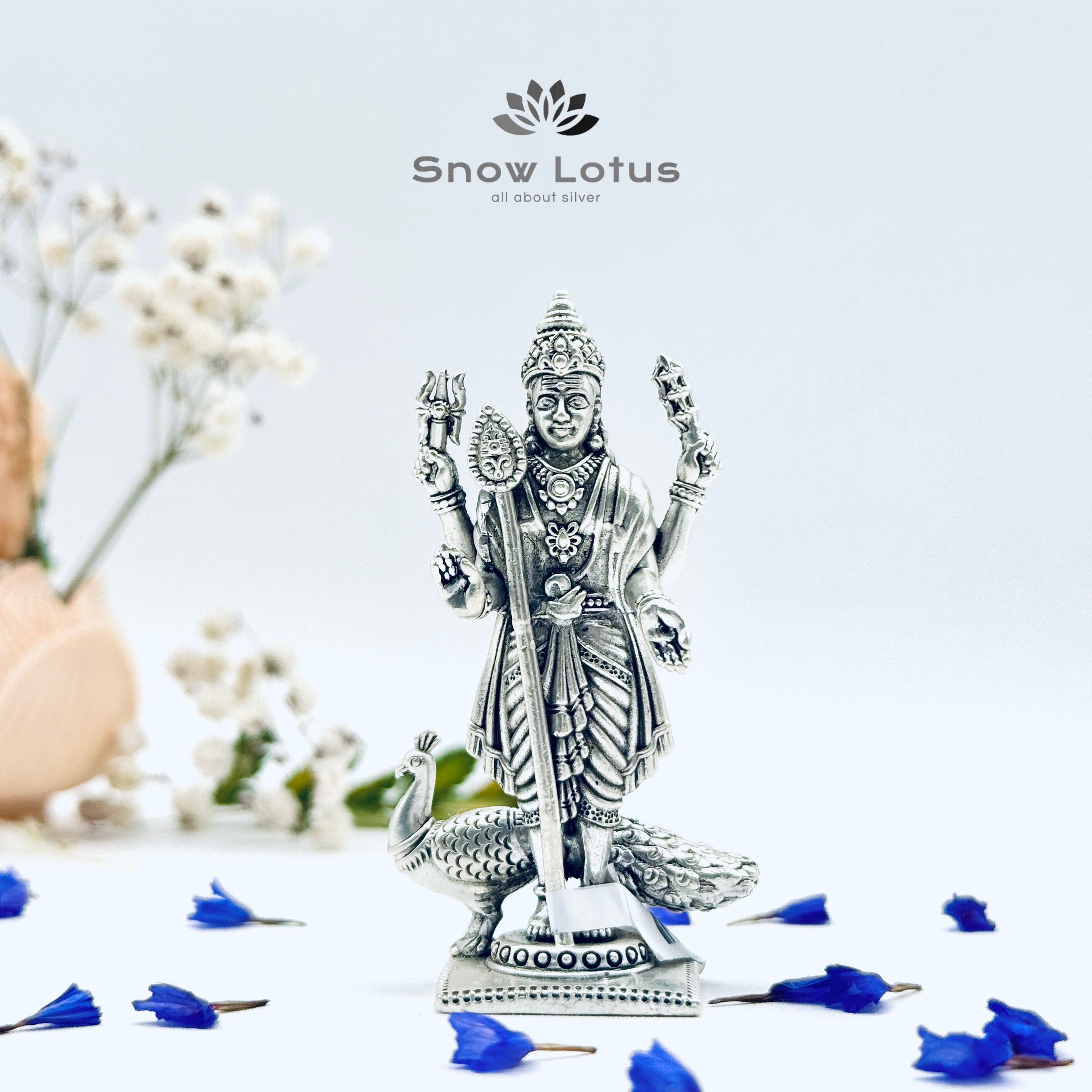 Antique Subramanya swamy with peacock 3D(Murugan)