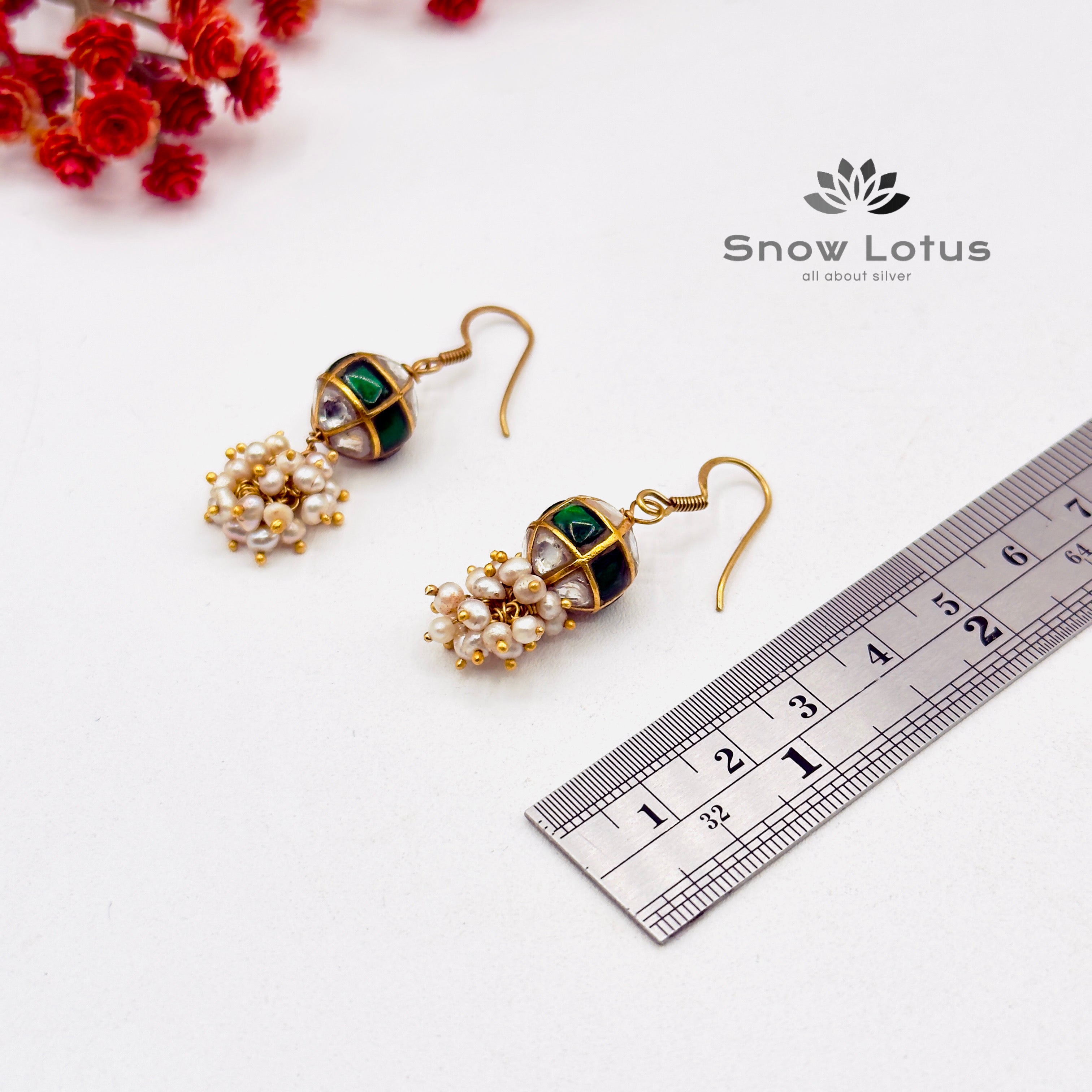 Green Pearly Earrings