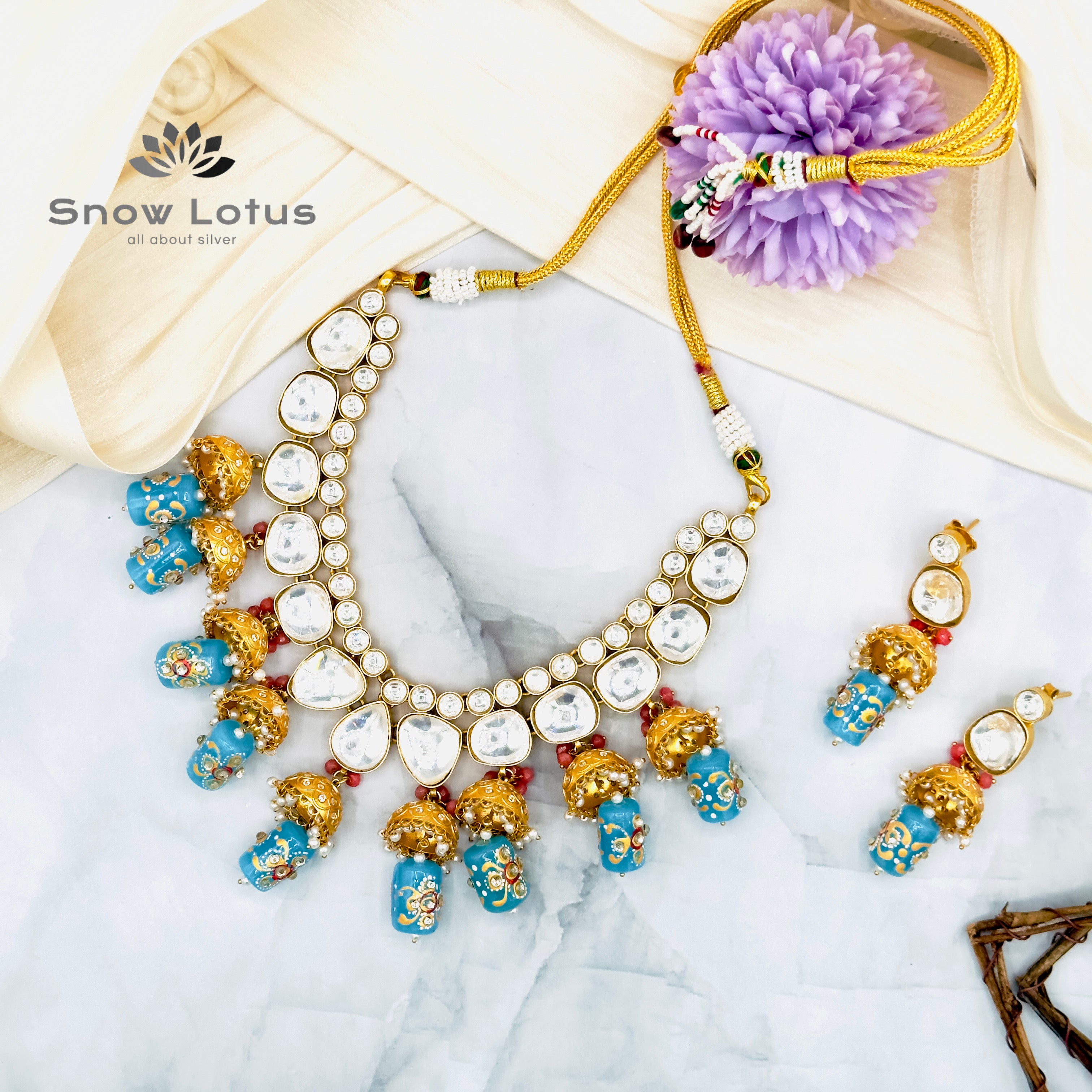 Enormous Kundan Neckpiece With Earrings