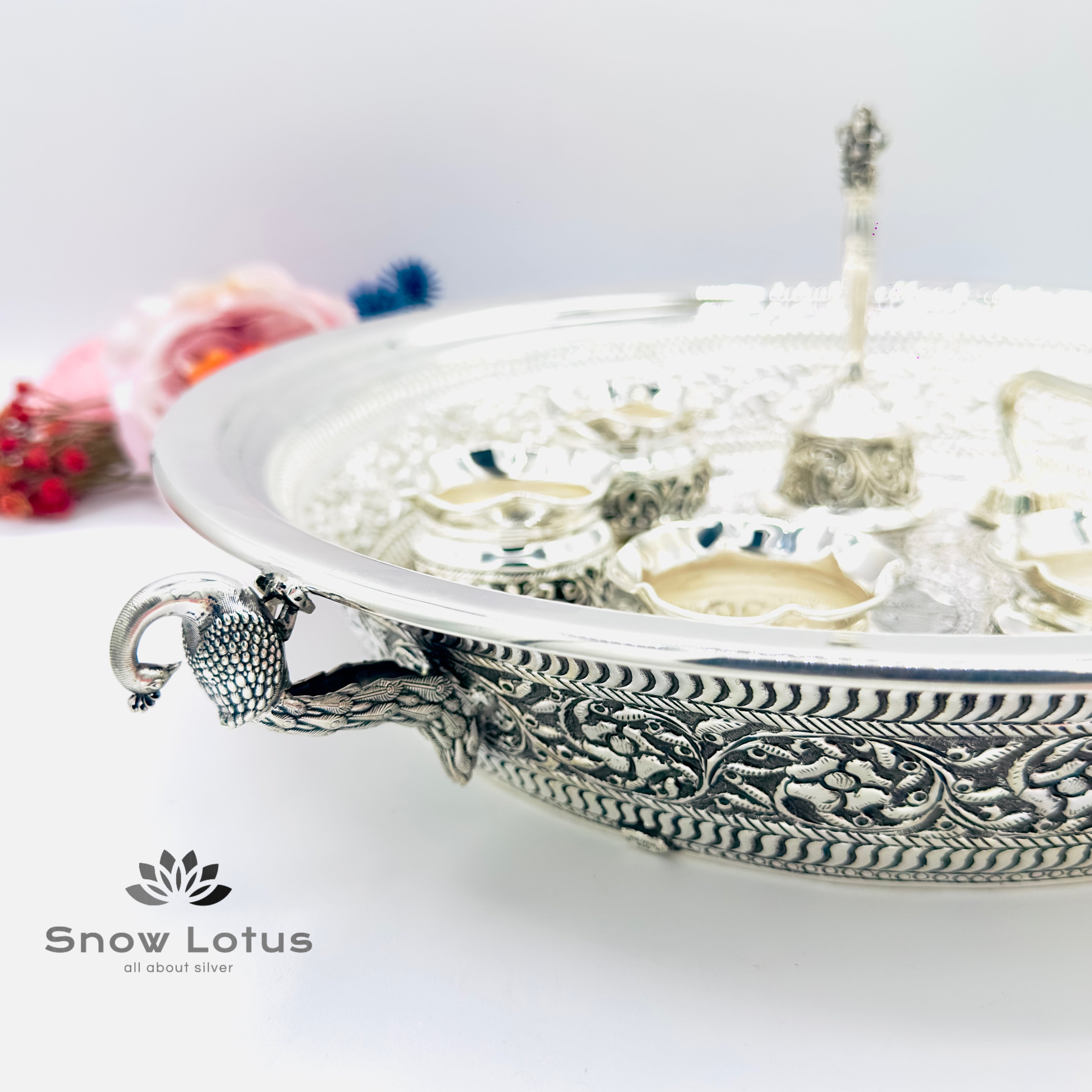 Antique Peacock Pooja Plate / Urli