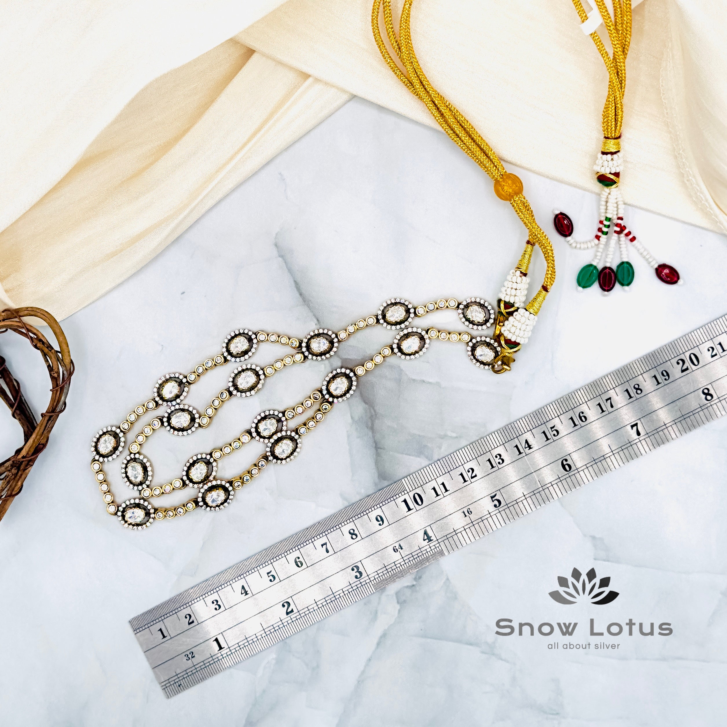 Elegant Moissanite Neckpiece With Earrings