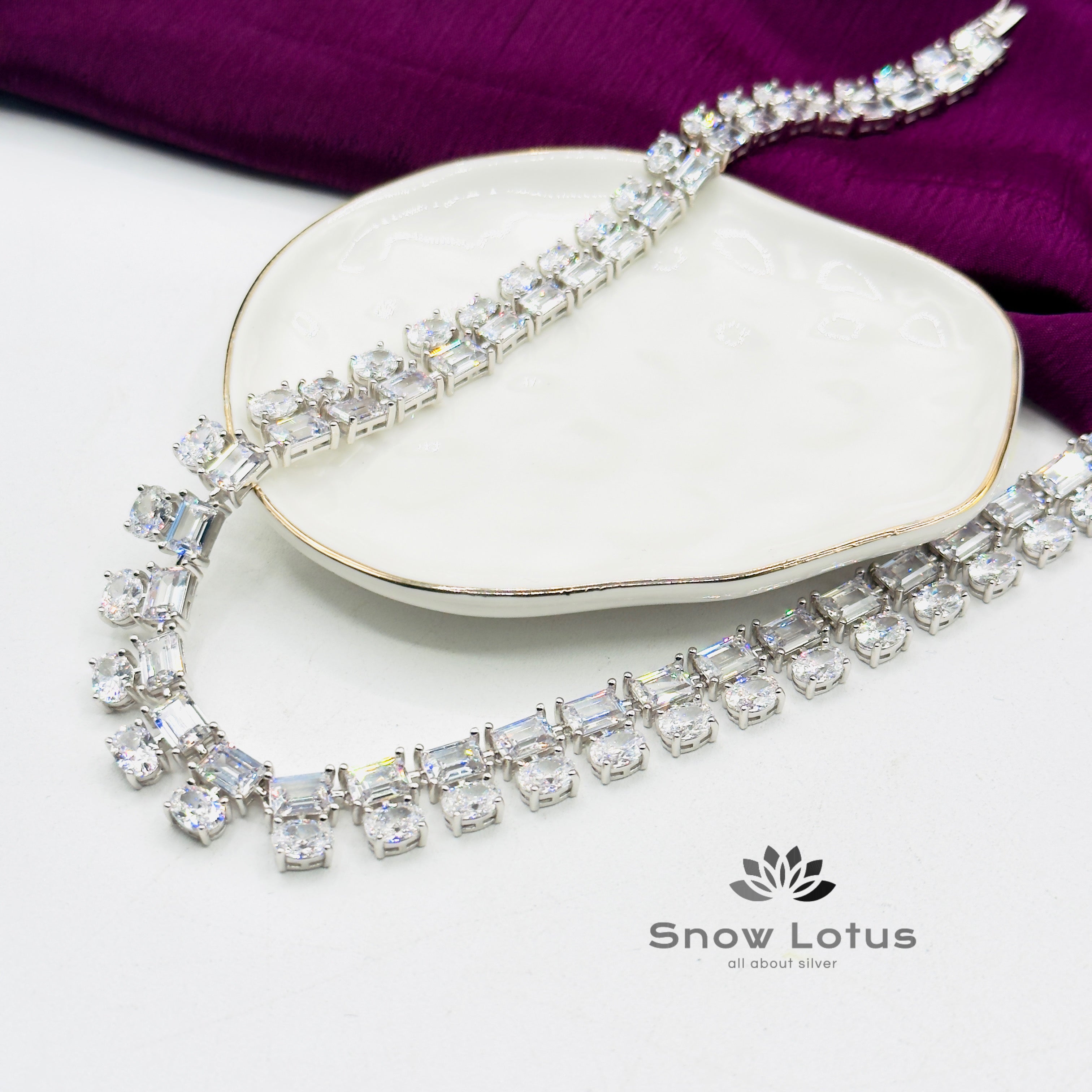 Rectangular White Neckpiece