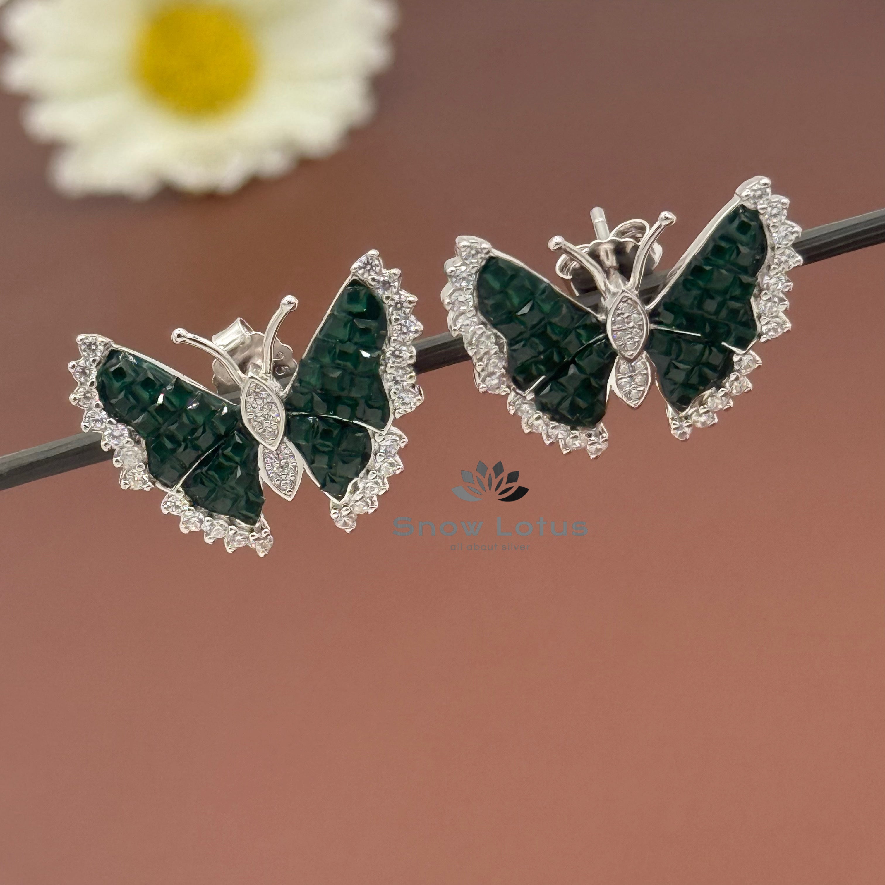 Green Butterfly Earrings