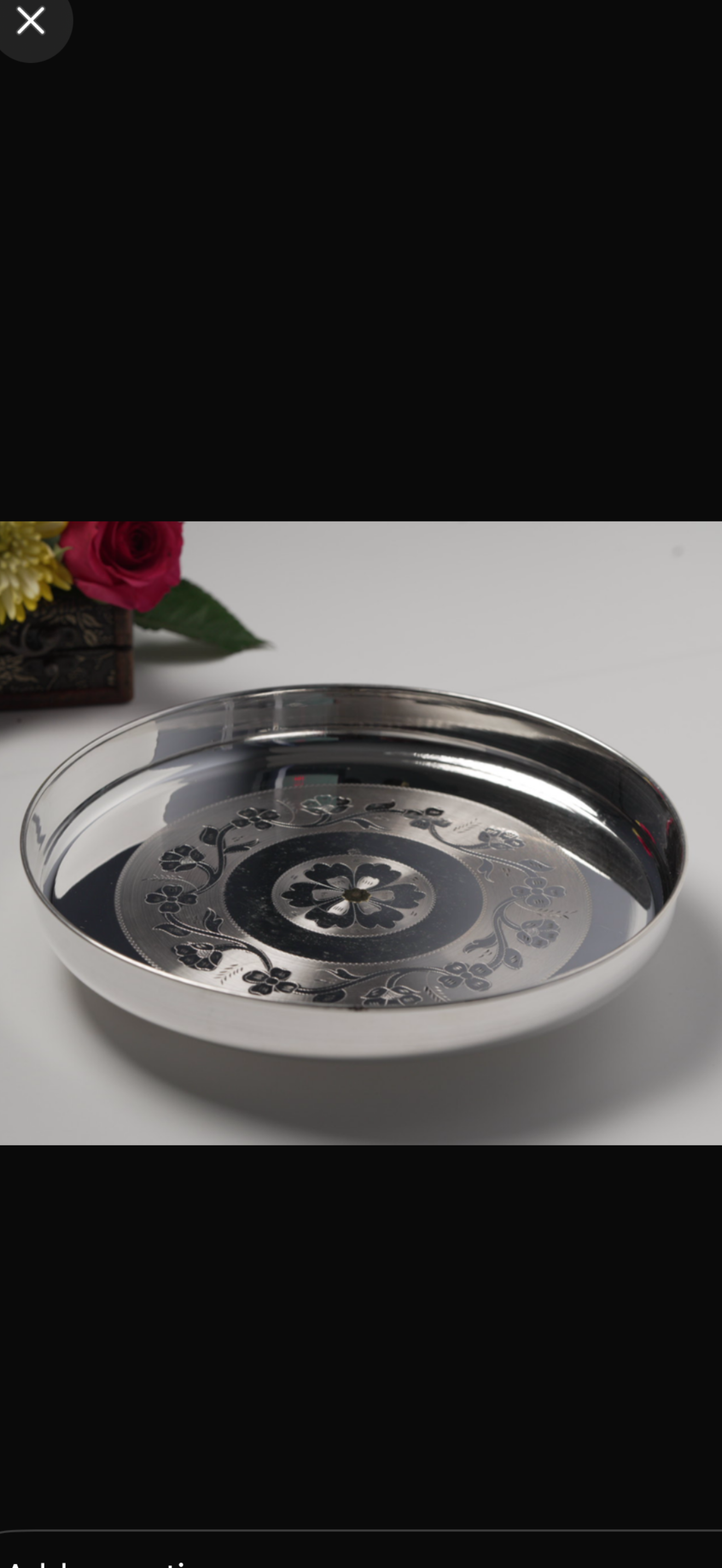Flower Design Dinner Plates with Gold Flower 11"