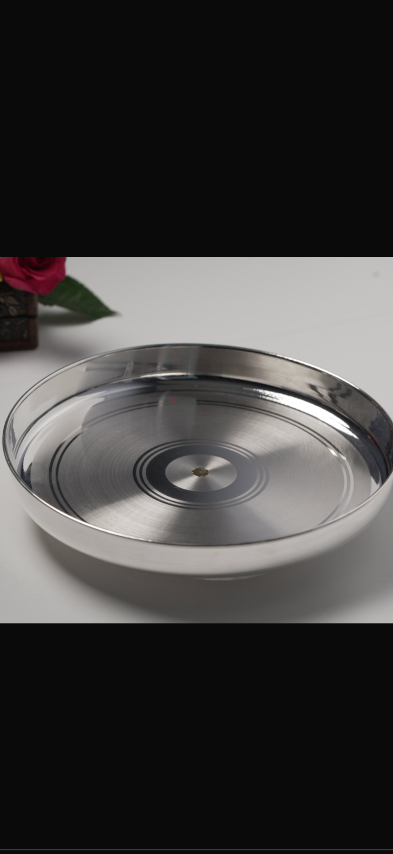 Plain Polish Dinner Plates with Gold Flower 11"