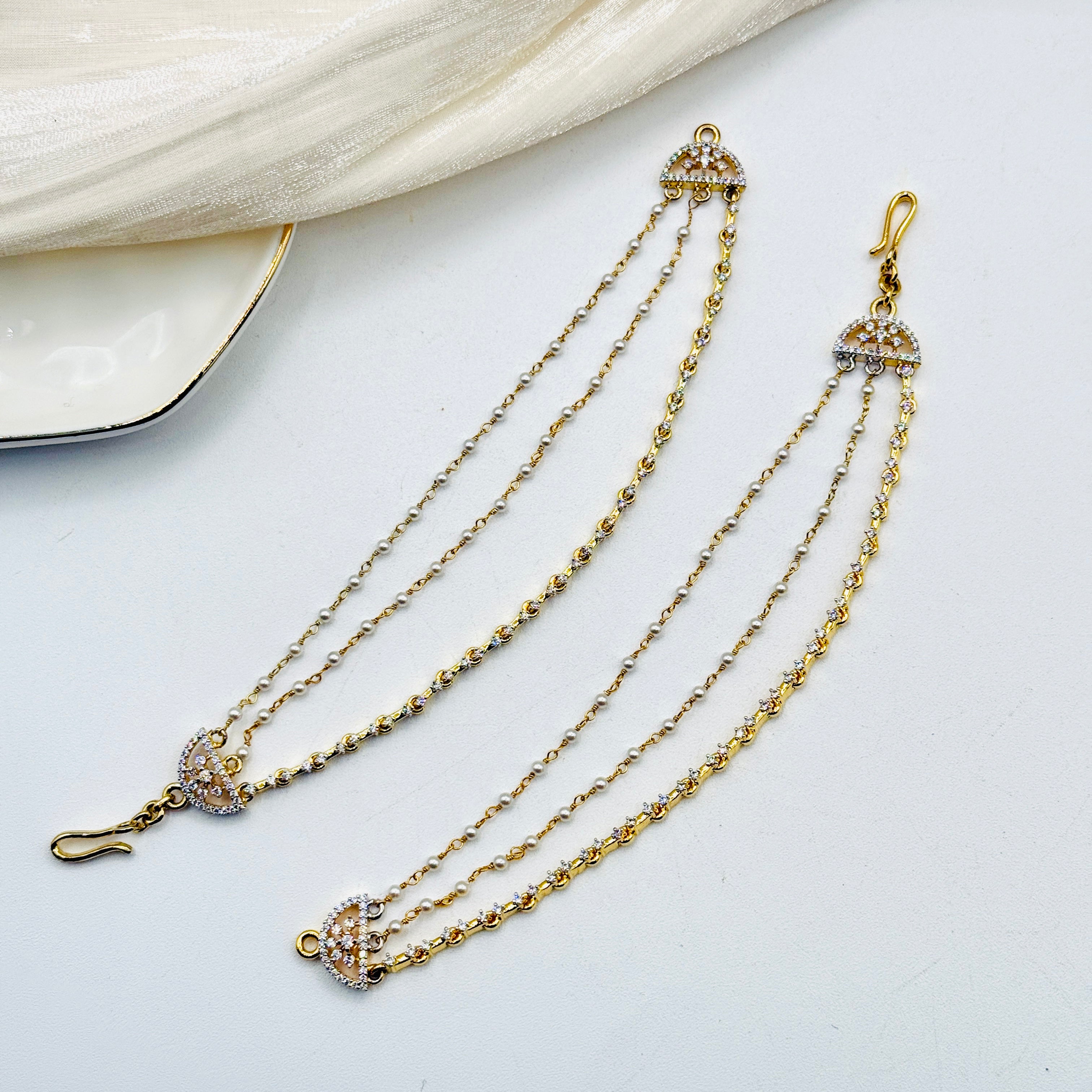 Triple Layer CZ With Pearled Maati