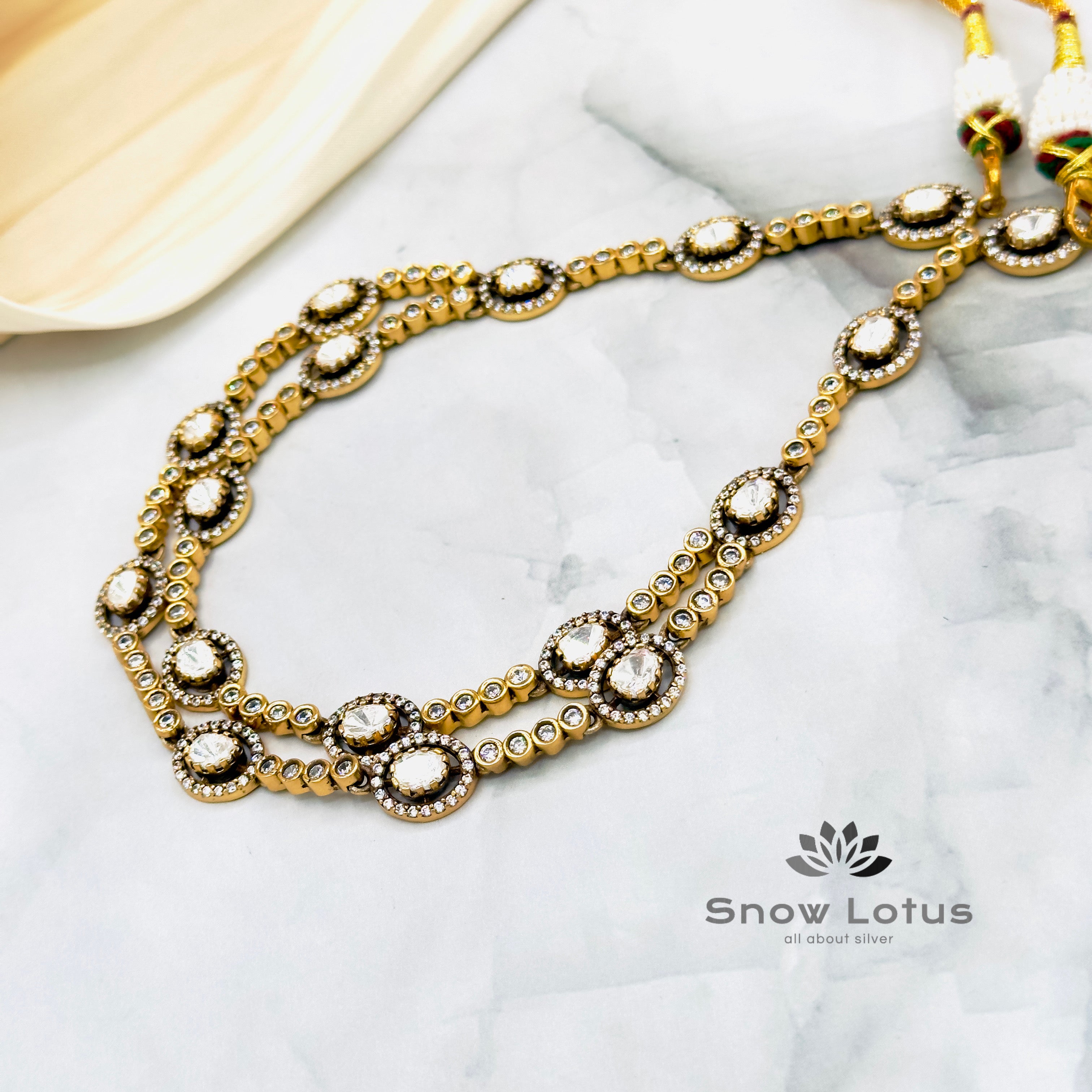 Elegant Moissanite Neckpiece With Earrings