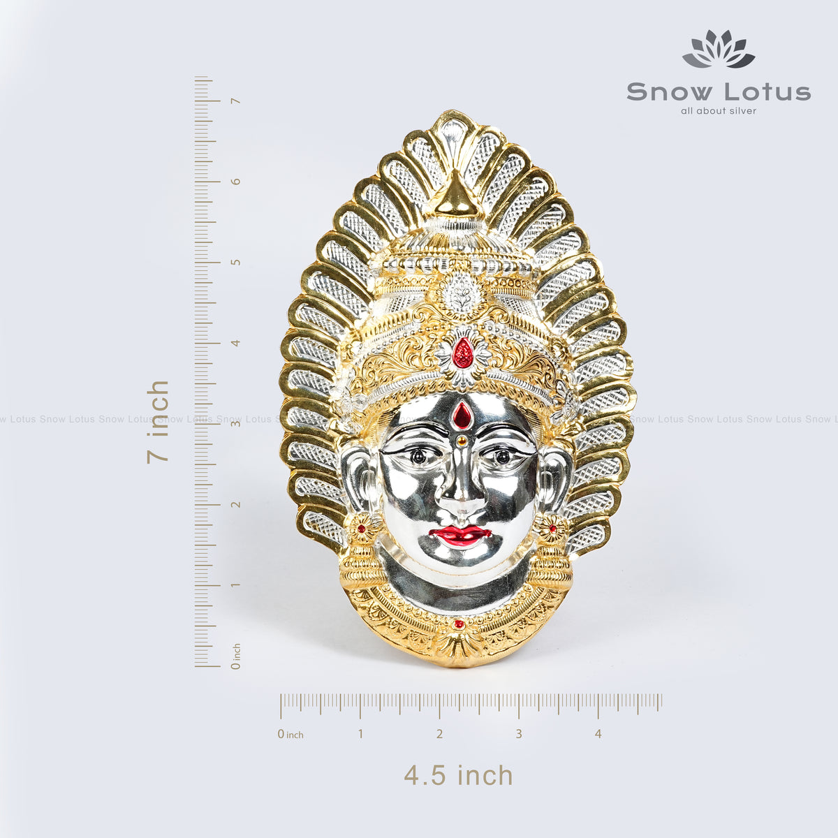 Gold Plated Silver Ammavari Face with Highlights