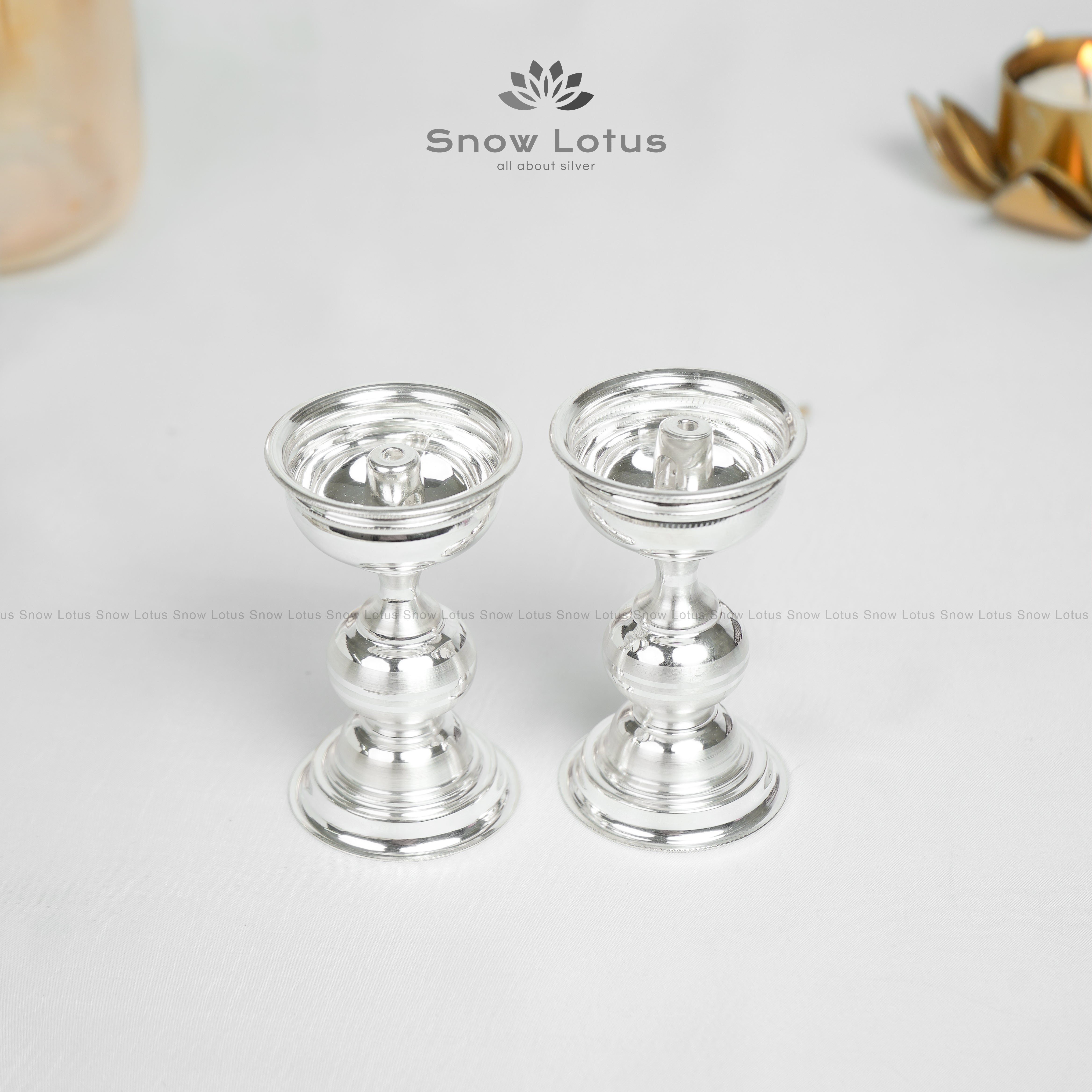 Dull Polish Top Knot Akhanda Diyas Pair