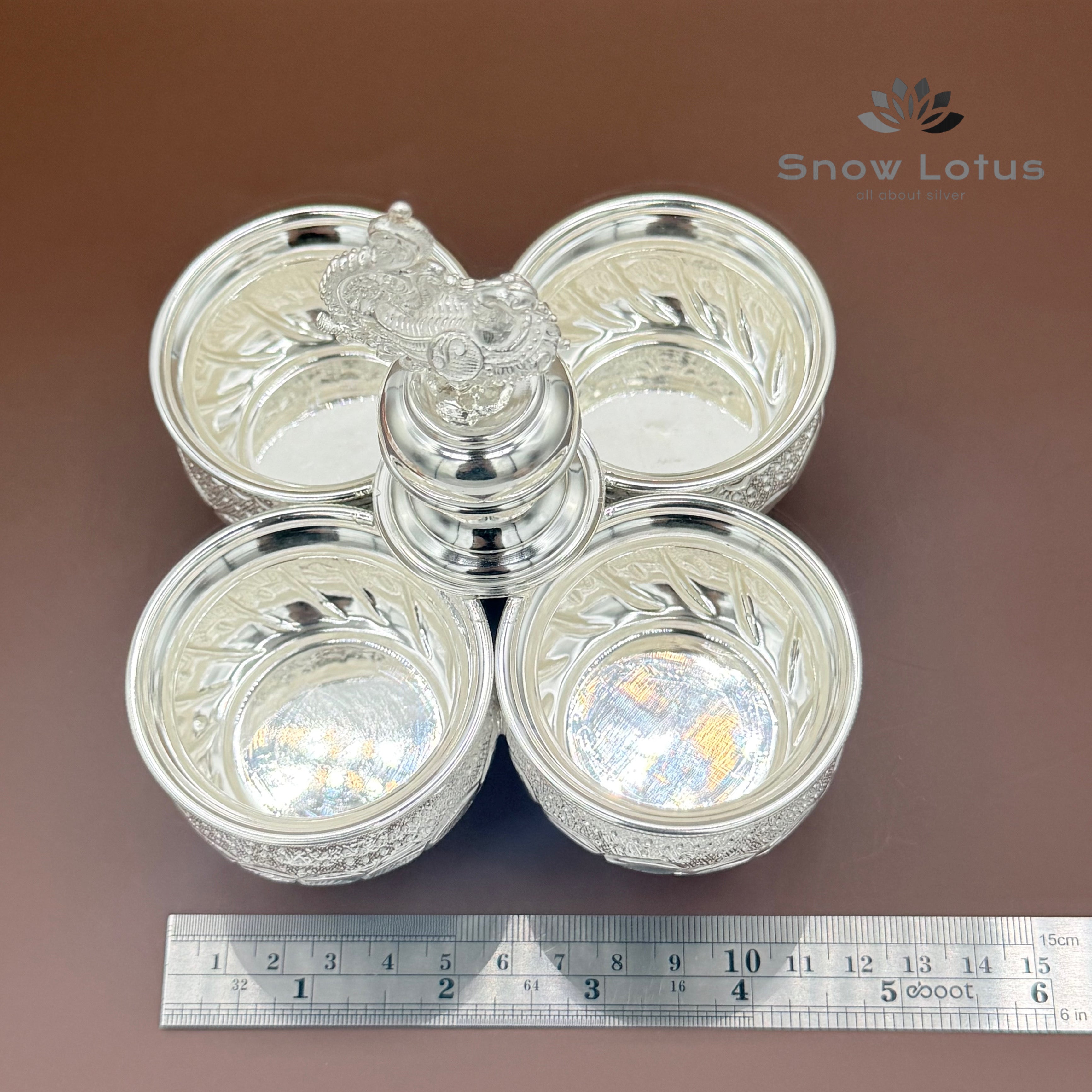 Silver 4 cup Panchapali nakshi