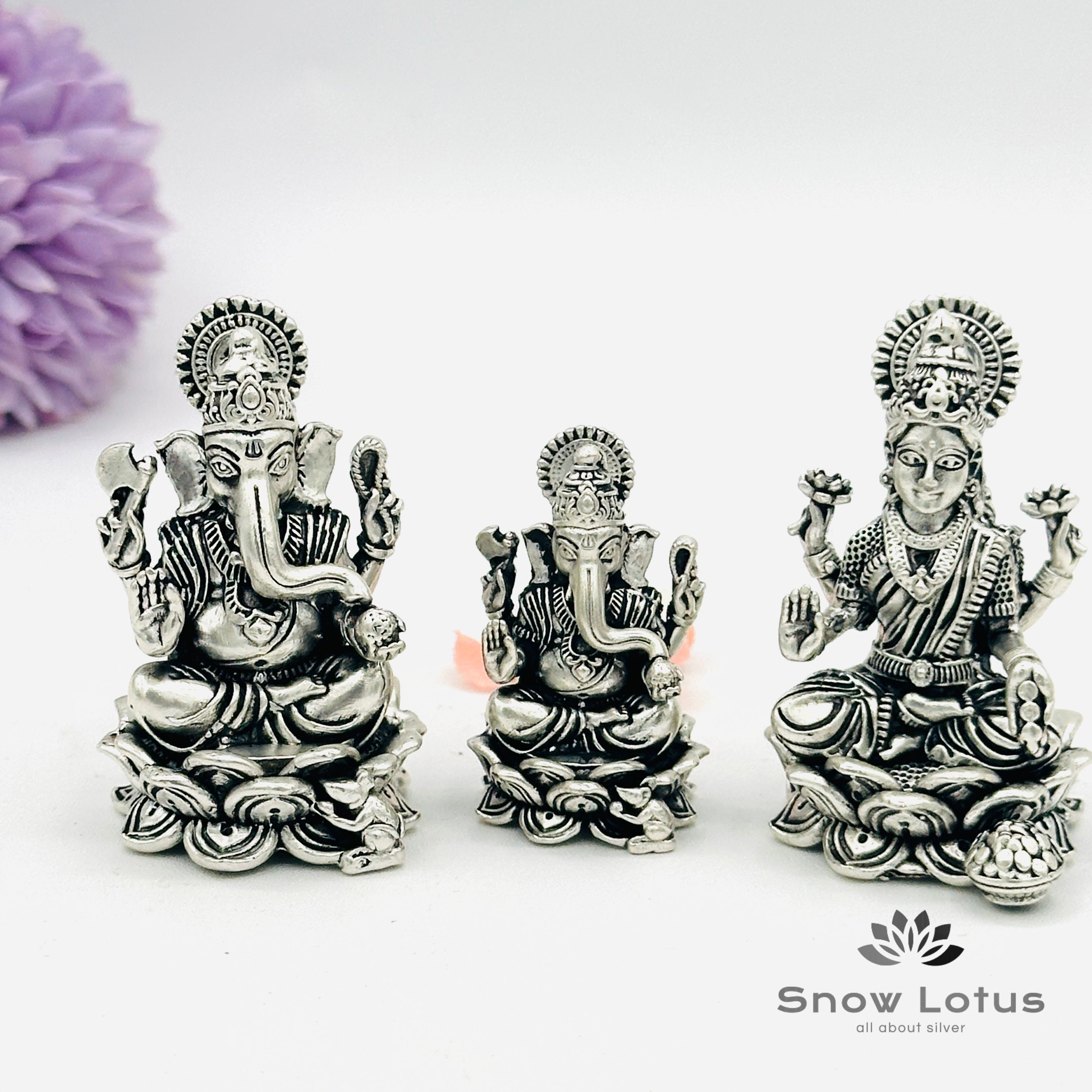 Ganesh Lotus Antique Solid 3D