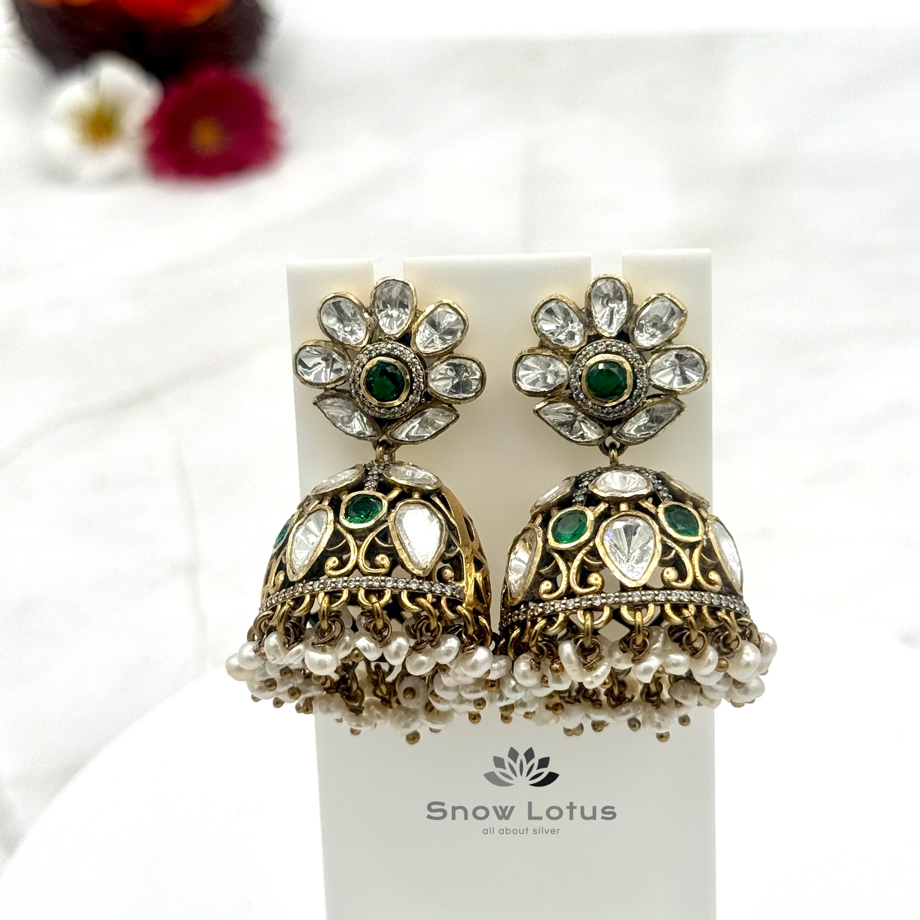 Emrald Flower Moissanite Jumkha