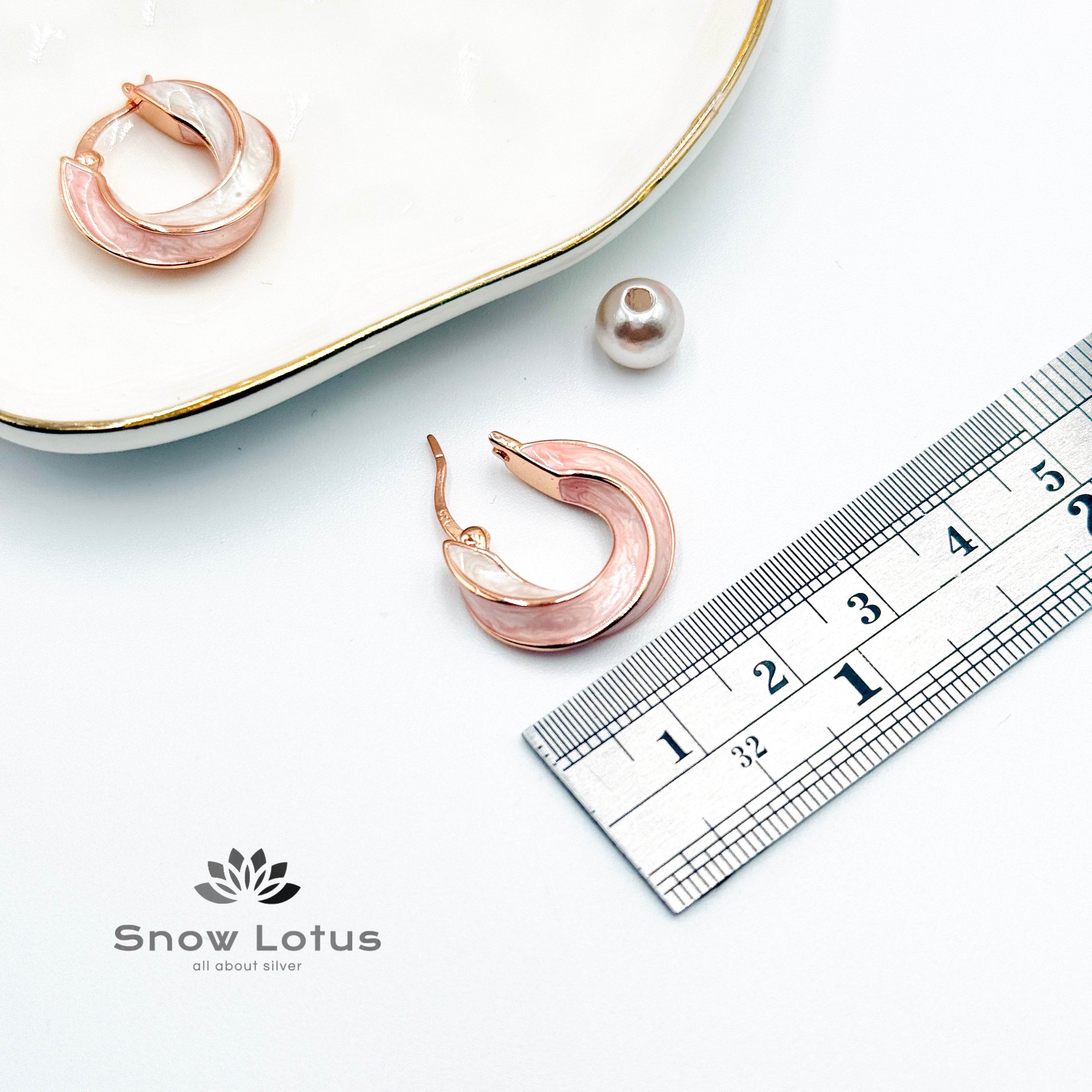 Pinkish Enamel Earrings