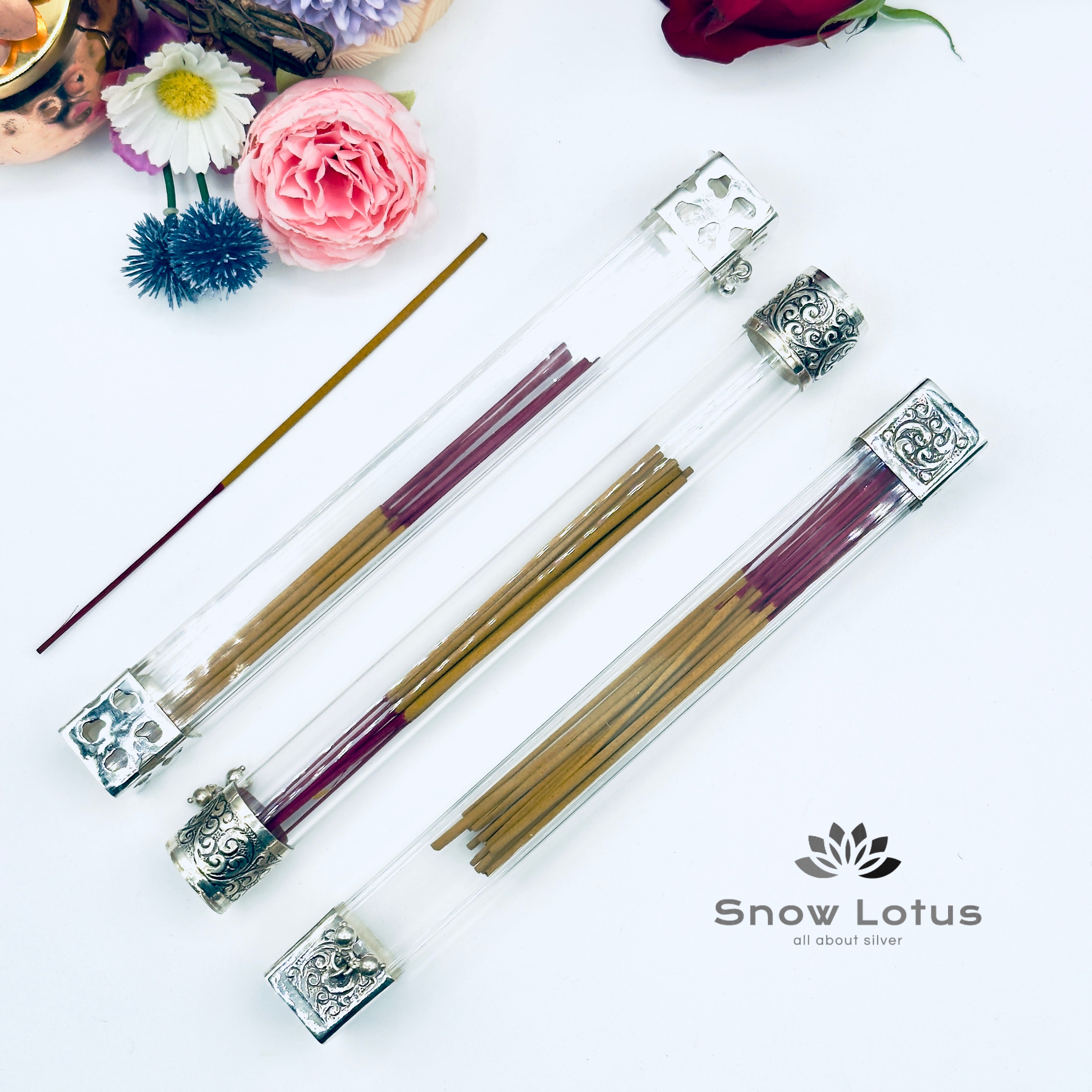 Silver Acrylic tube Agarabathi Holder Square