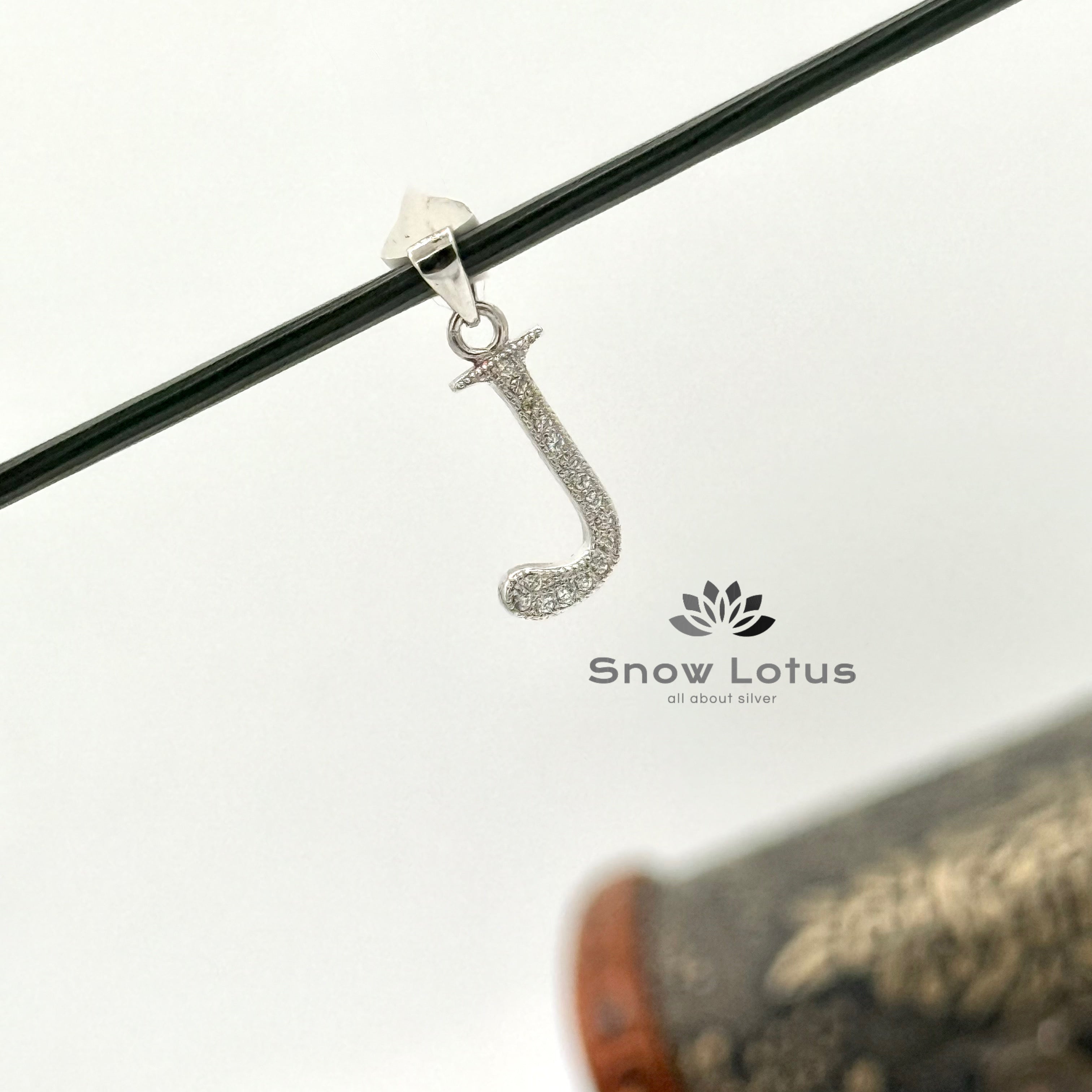 J Alphabet CZ Pendant
