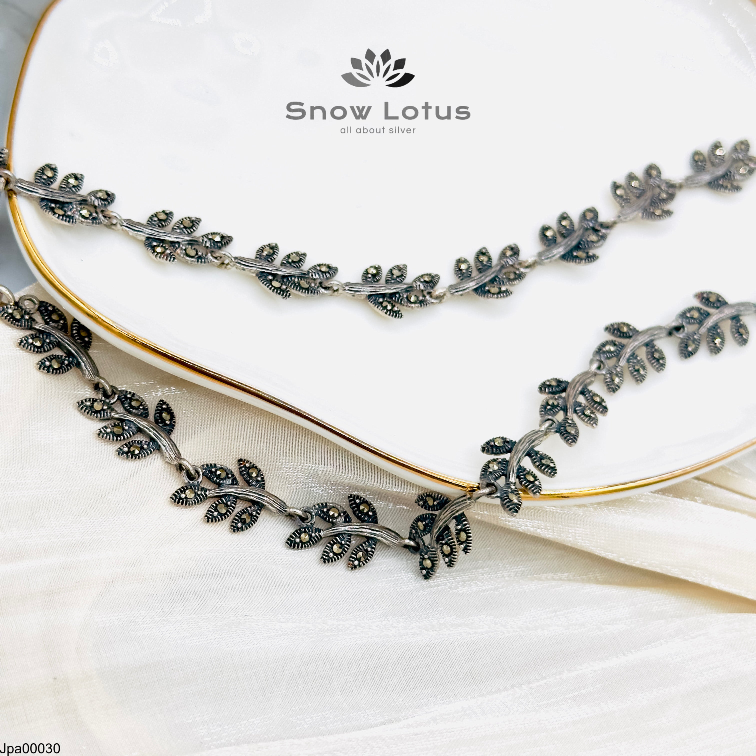 Antic Marcasite Leaf payals