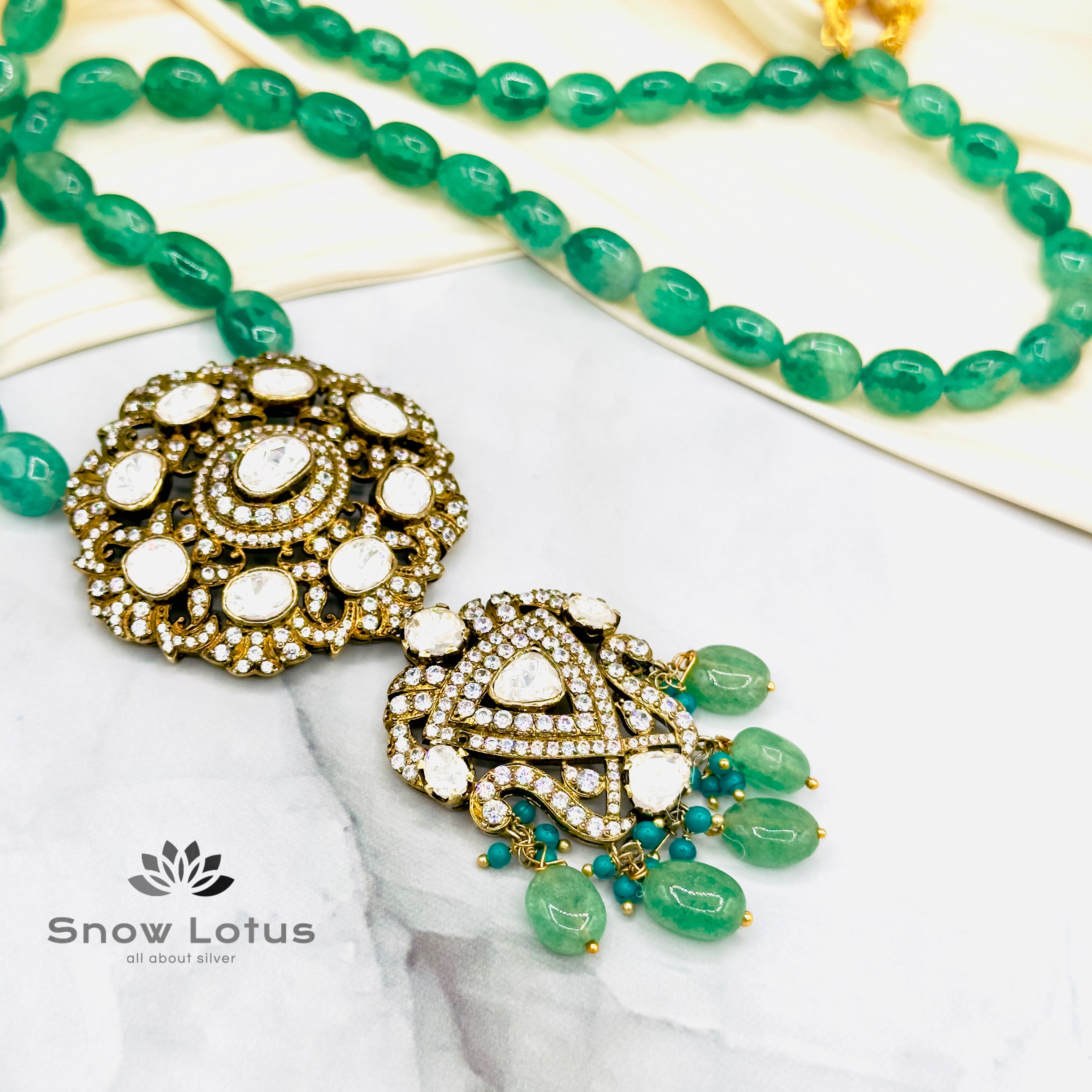 Elegant Beads Neckpiece With Earrings