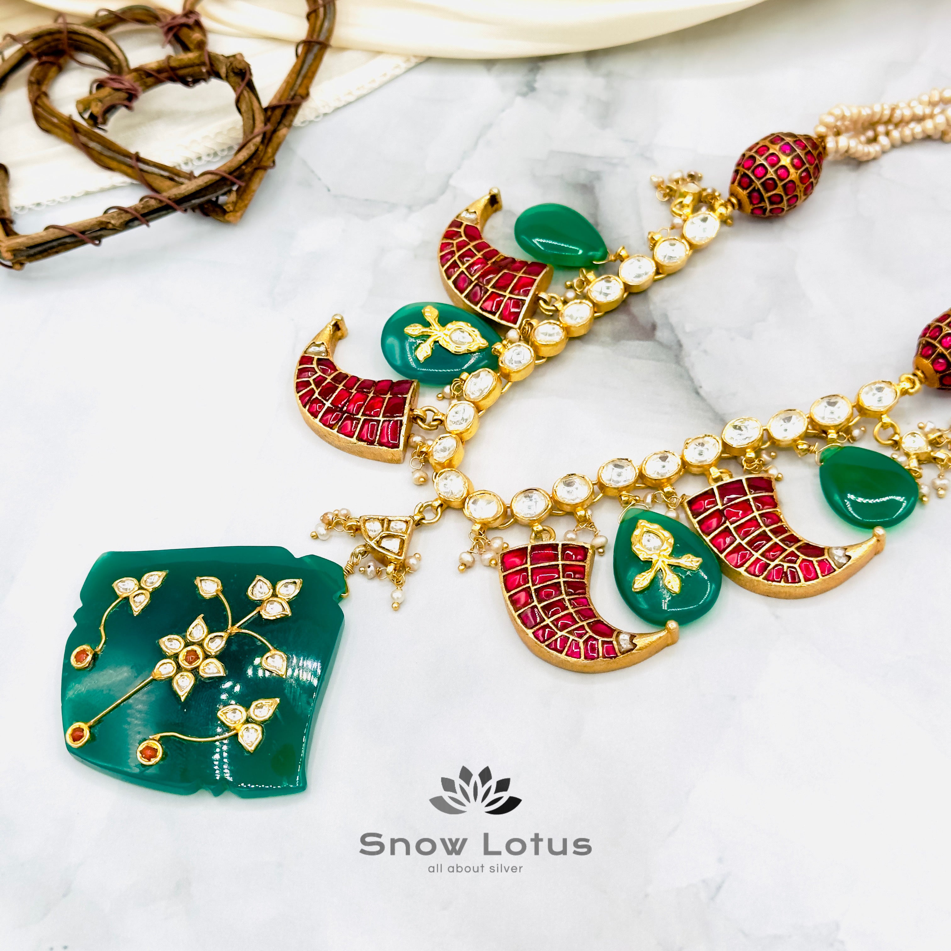 One of a kind Kundan Jade Neckpeice