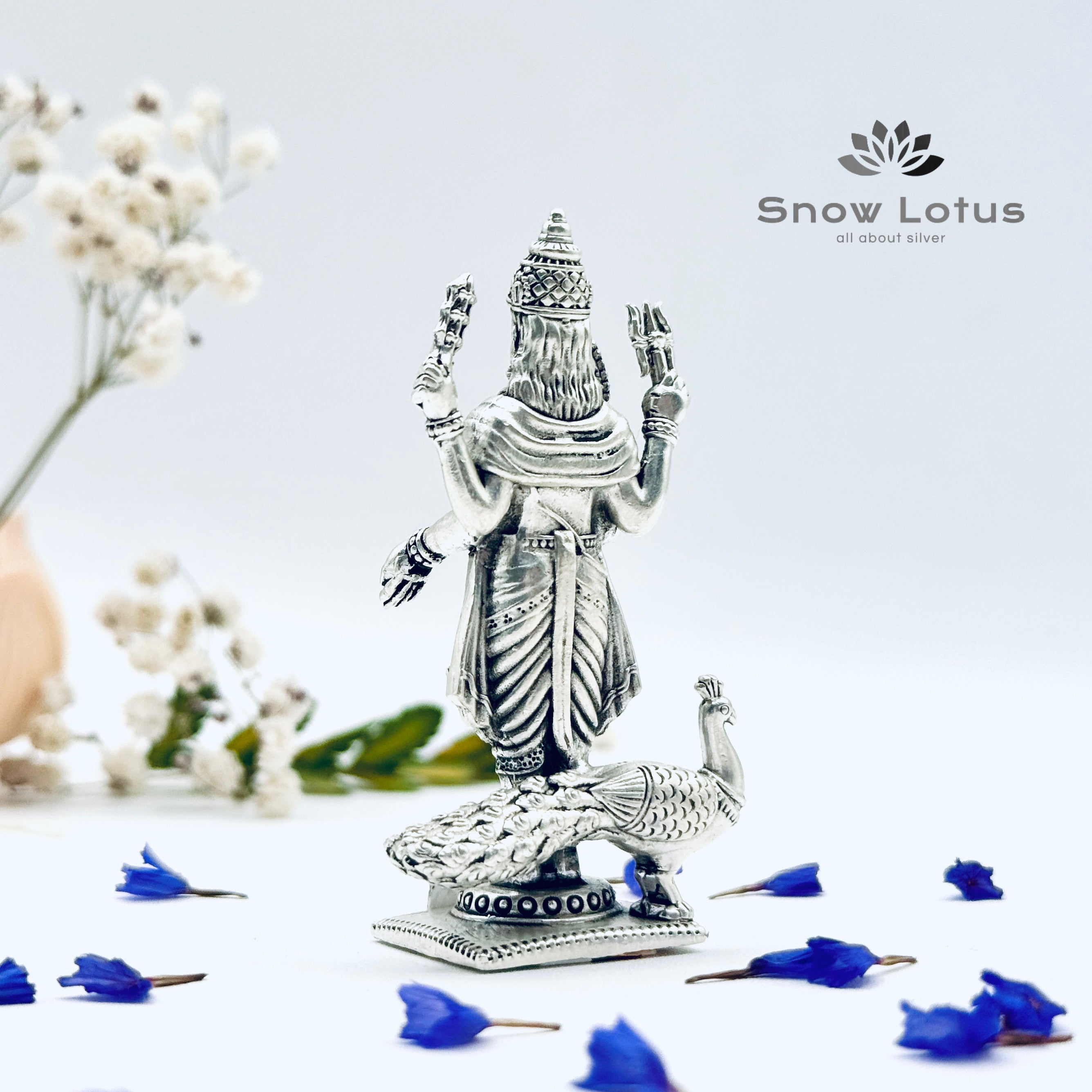 Antique Subramanya swamy with peacock 3D(Murugan)