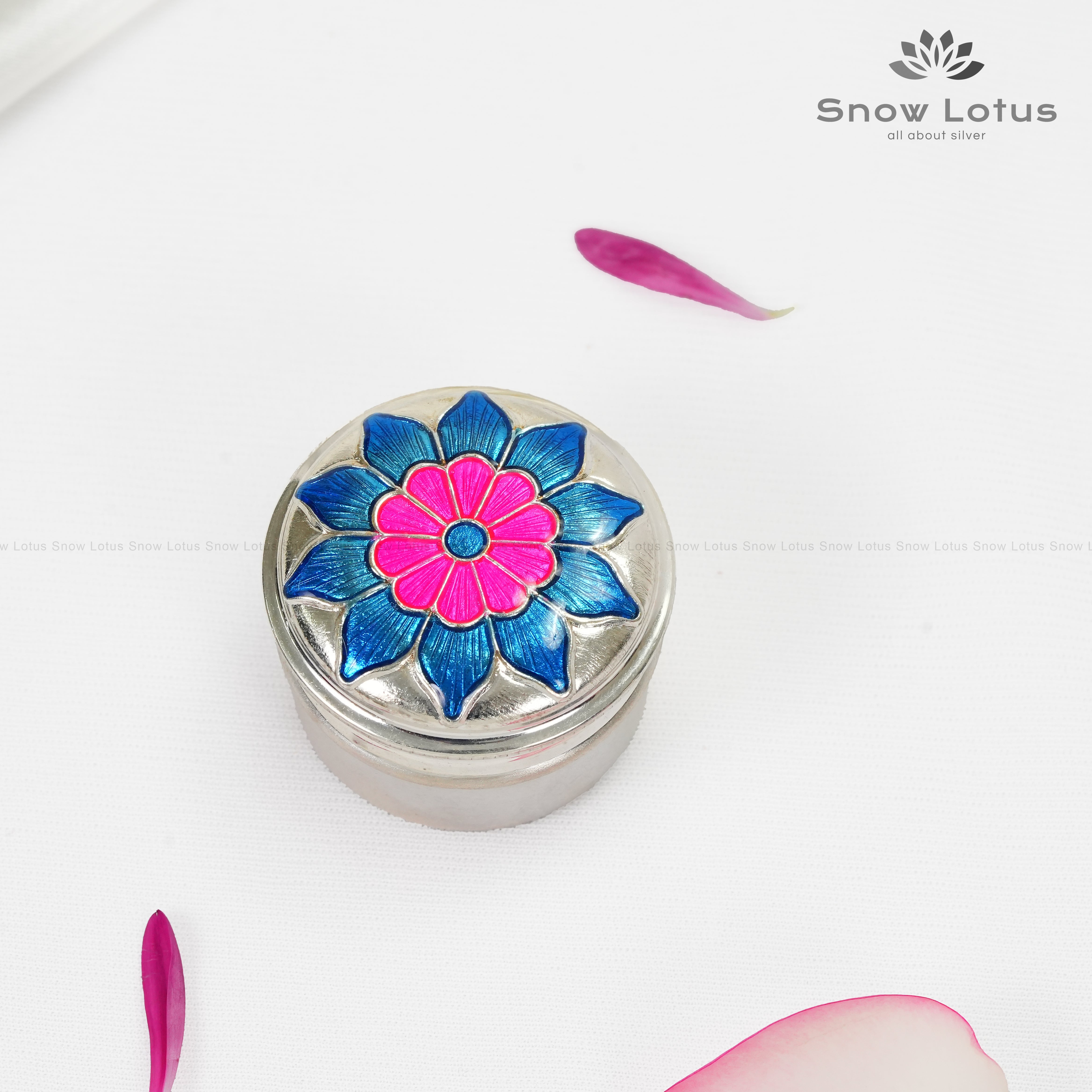 Enamel Flower Kumkum Box