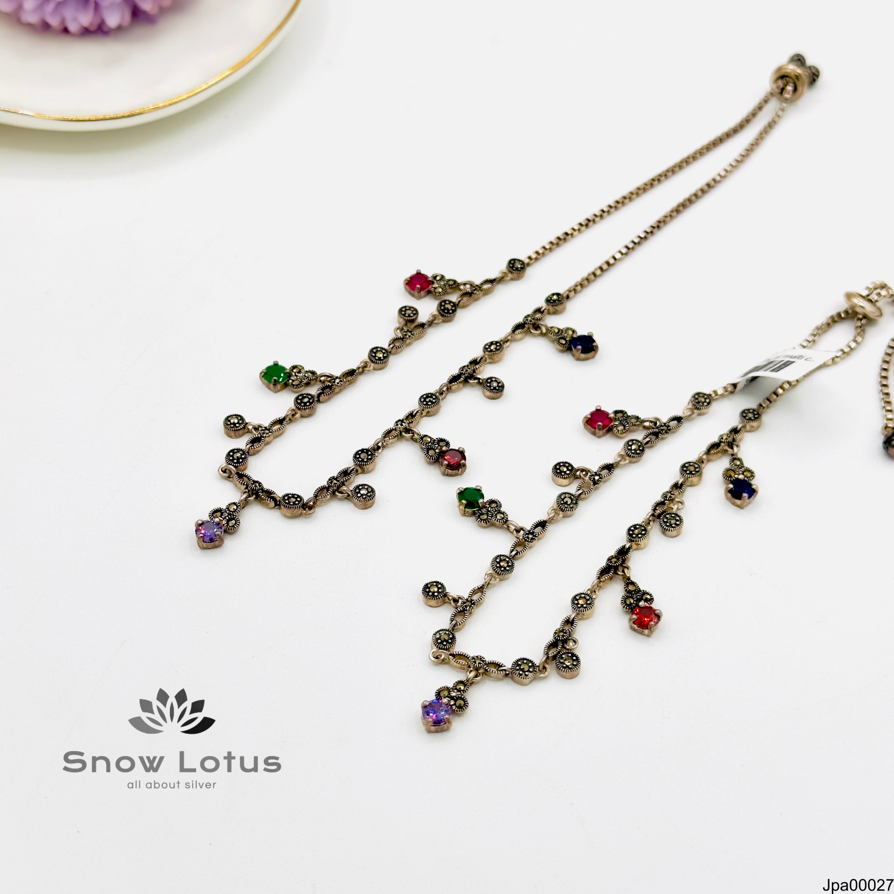 37.7 Adjustable Marcasite Payal multi colors