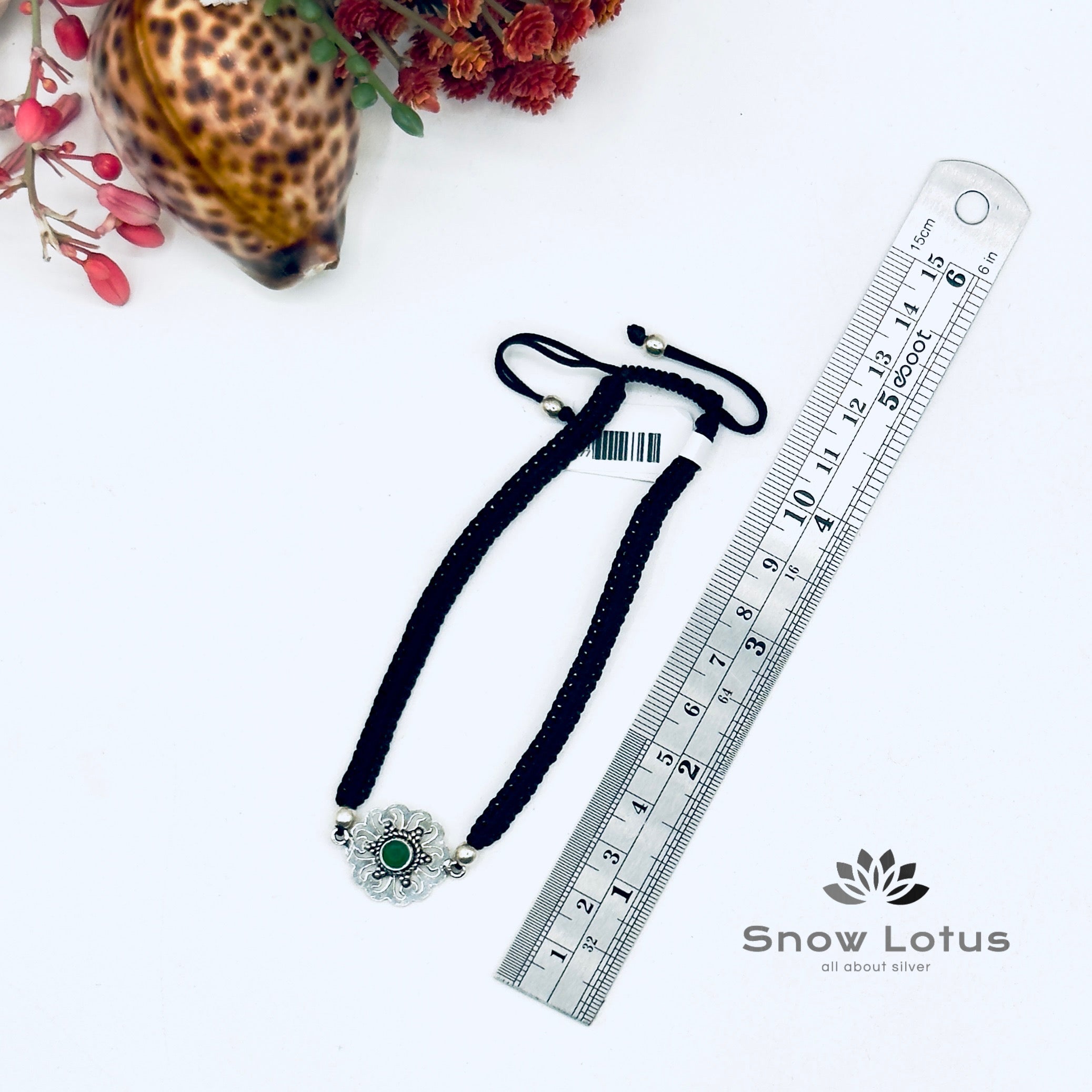 Greeny Floral Nazariya Thread Anklet