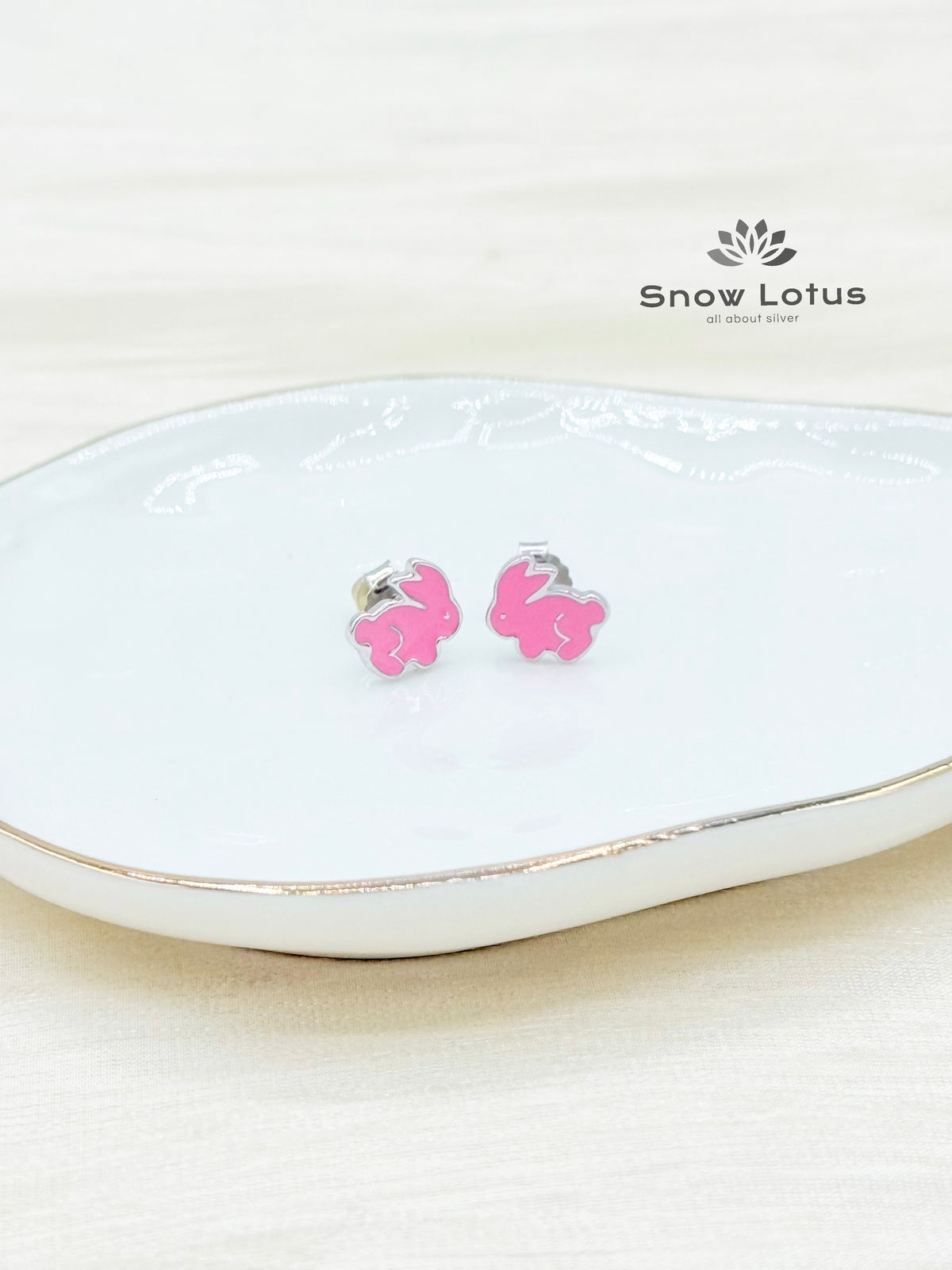Pink Rabbit Earrings Silver
