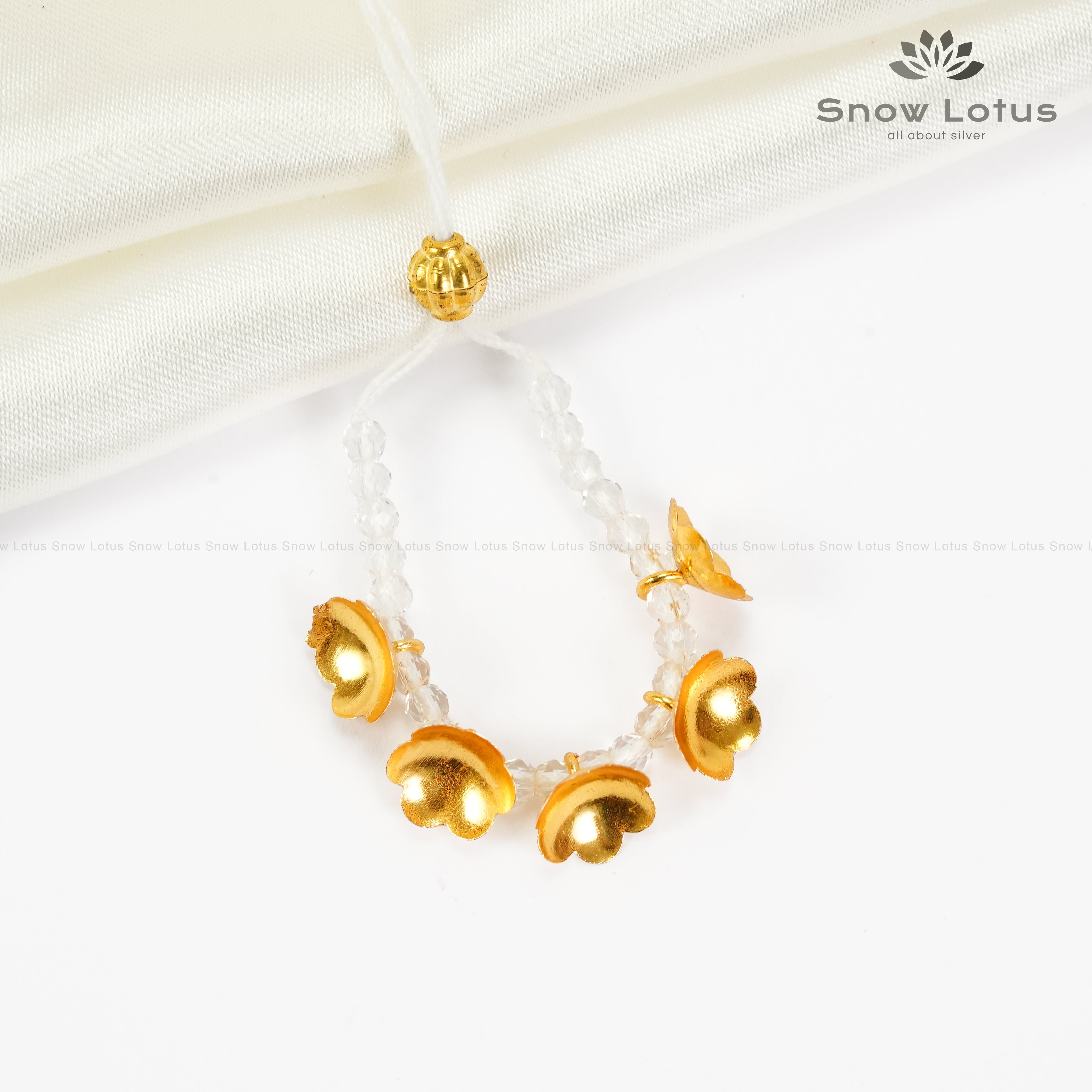 2 gms Gold Flowers Mini Haaram Clear