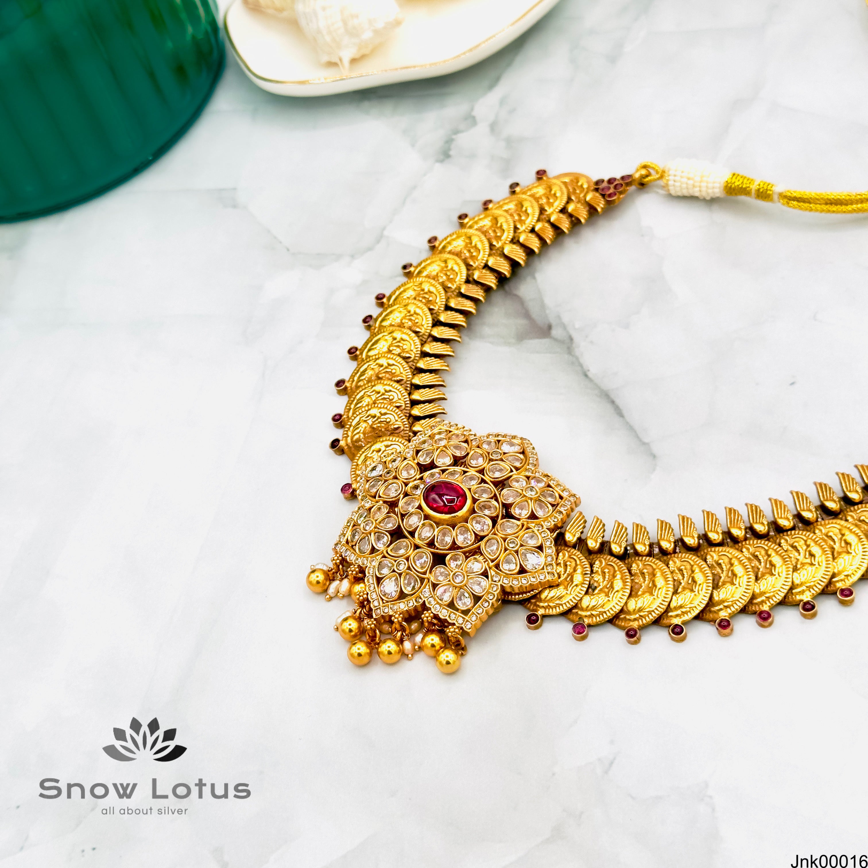 Lakshmi coined flower Neckpeice