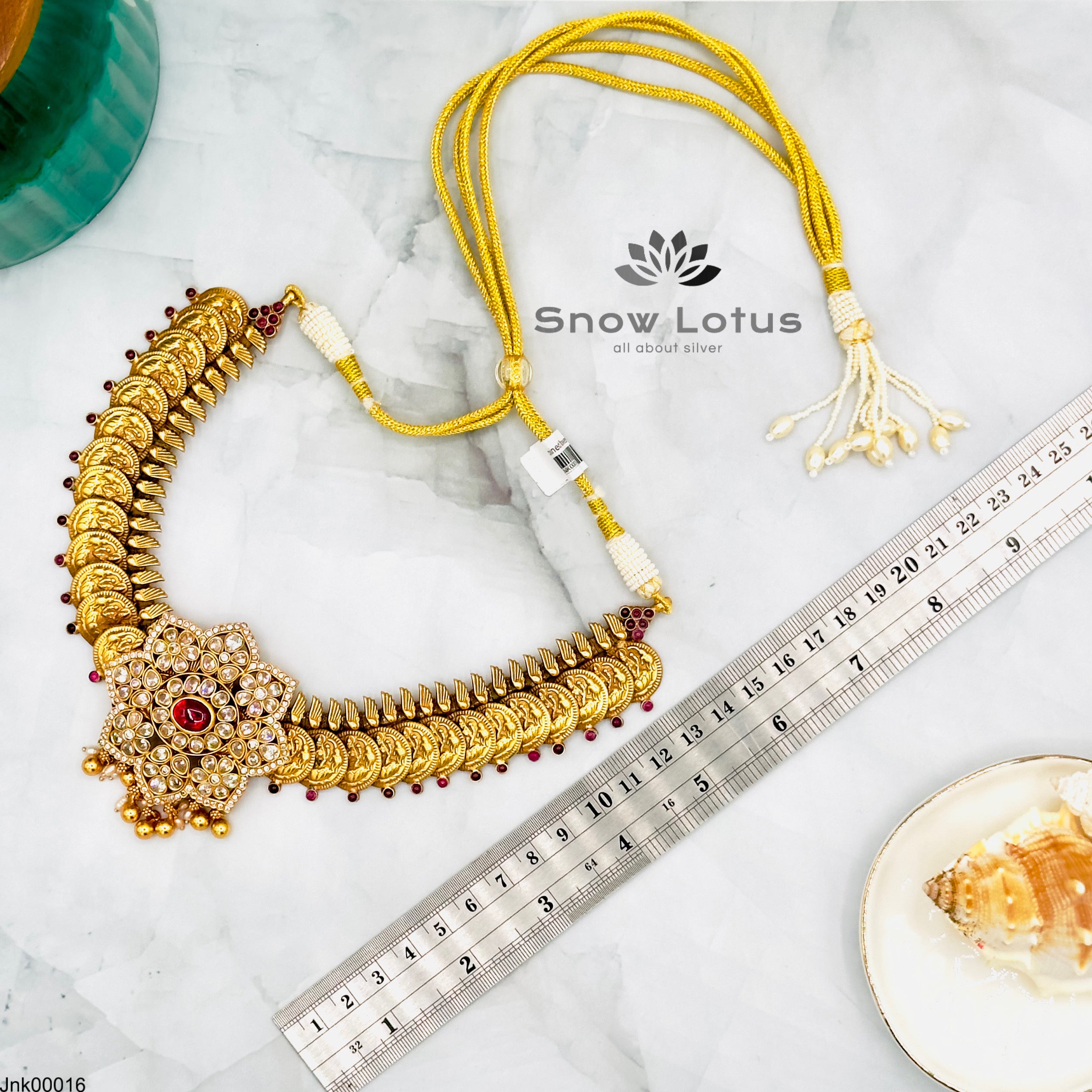 Lakshmi coined flower Neckpeice