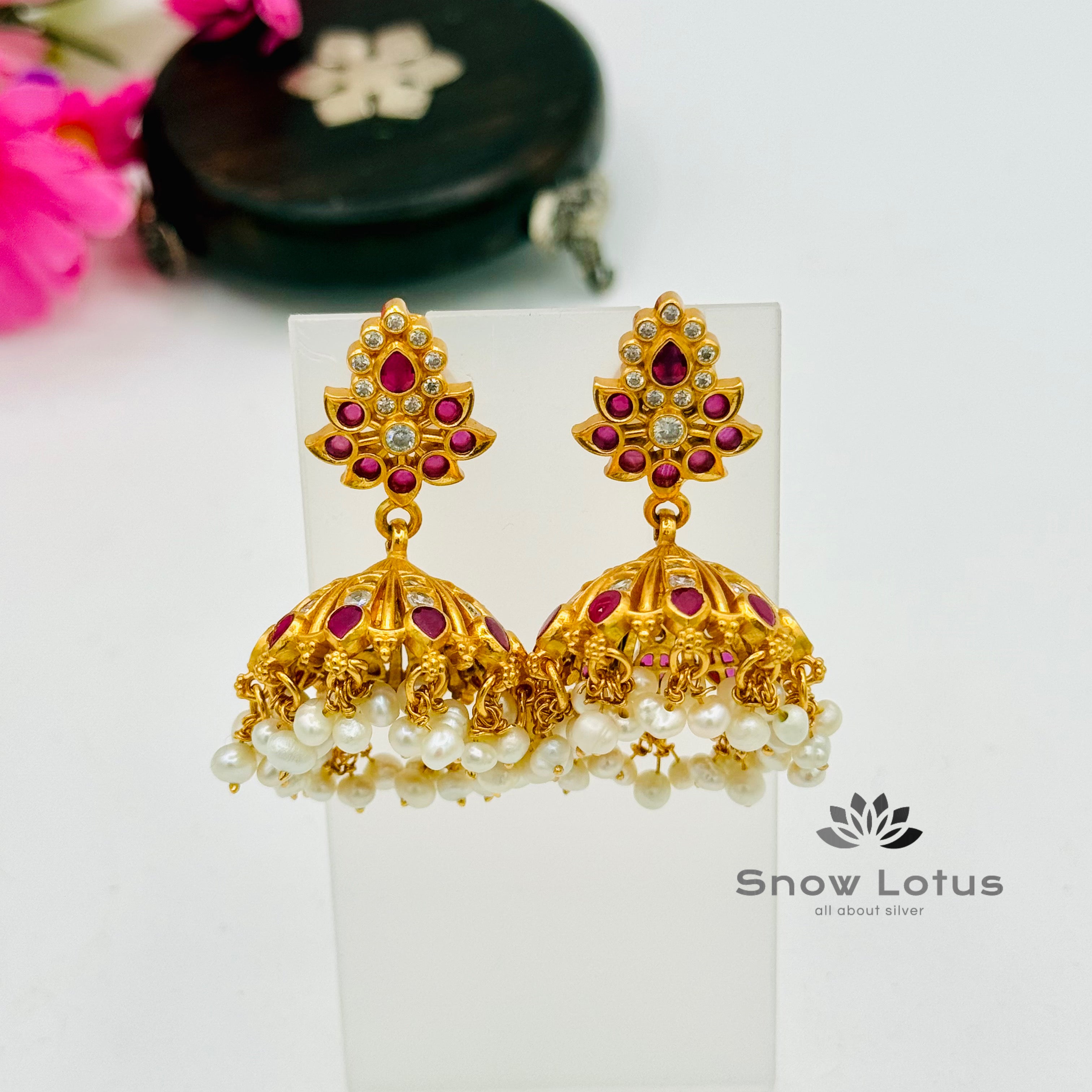 Elegant pearly jhumka
