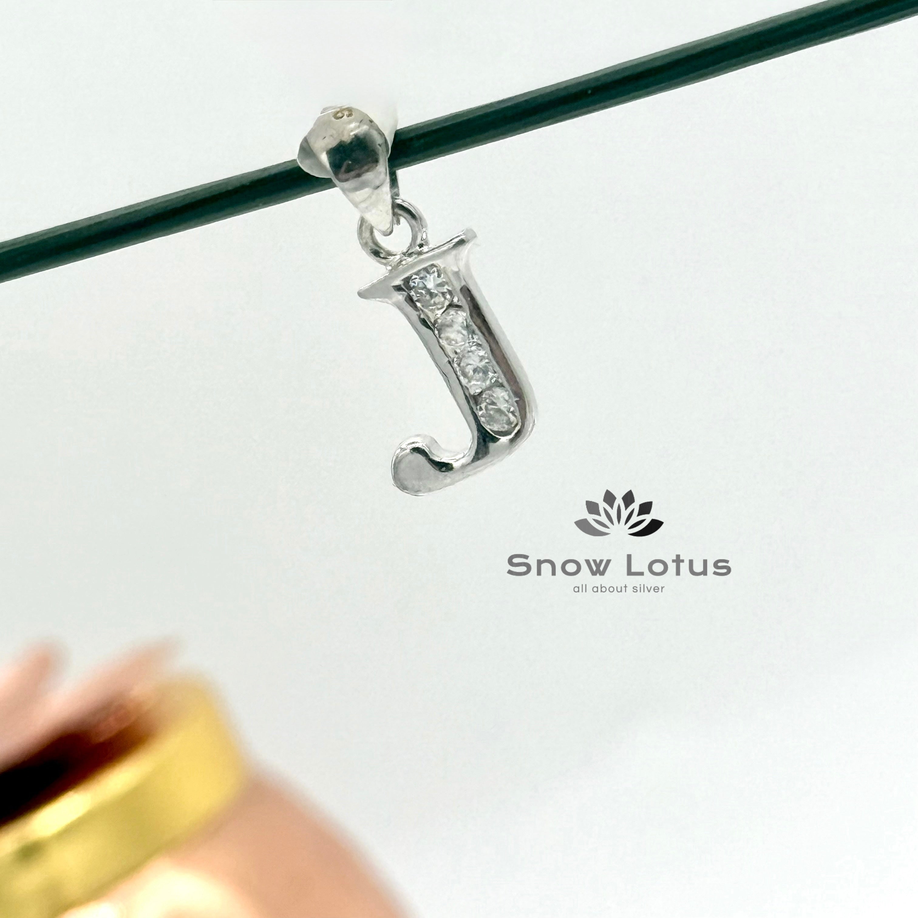 J Alphabet CZ Pendant Big