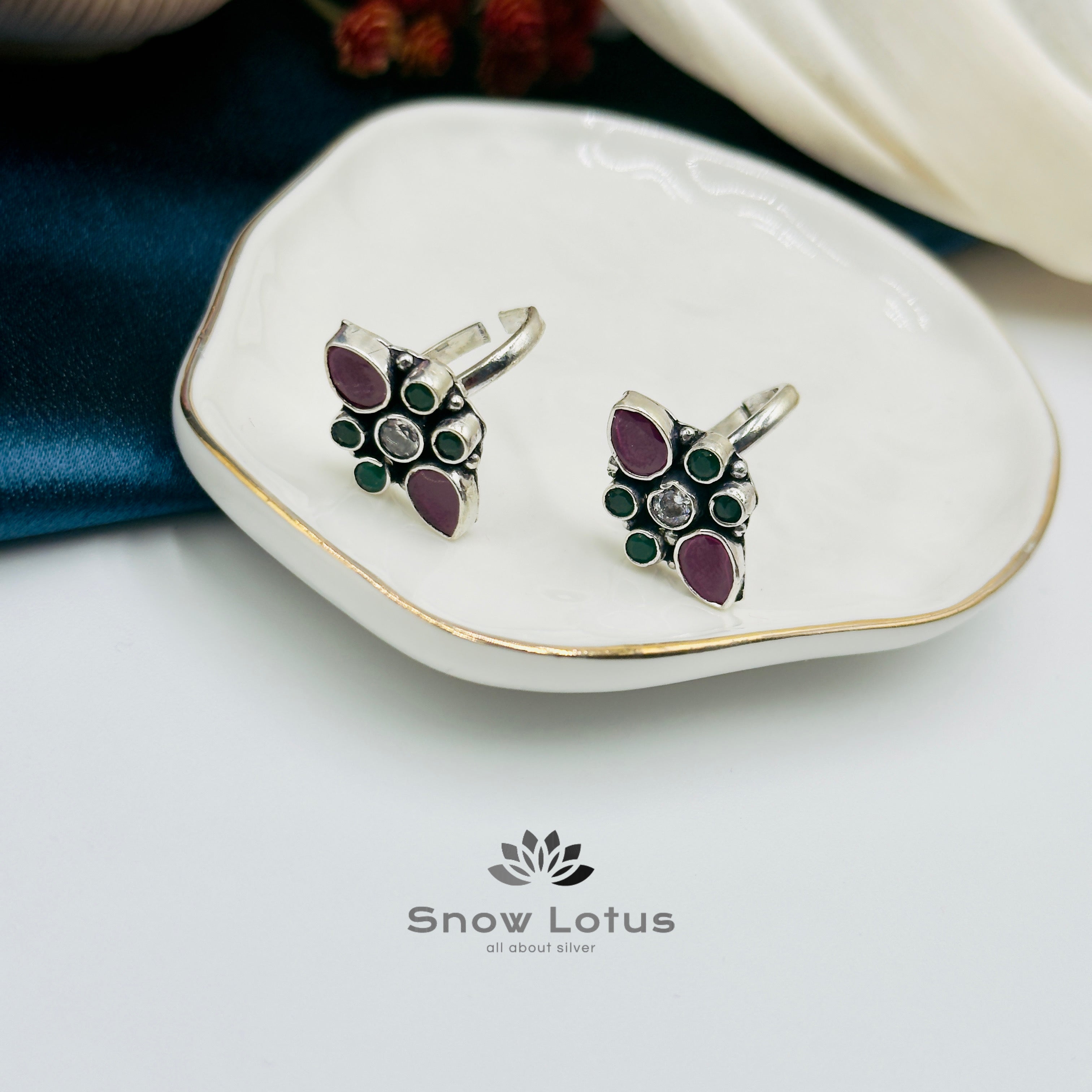 Toe Rings Cut Stone M20