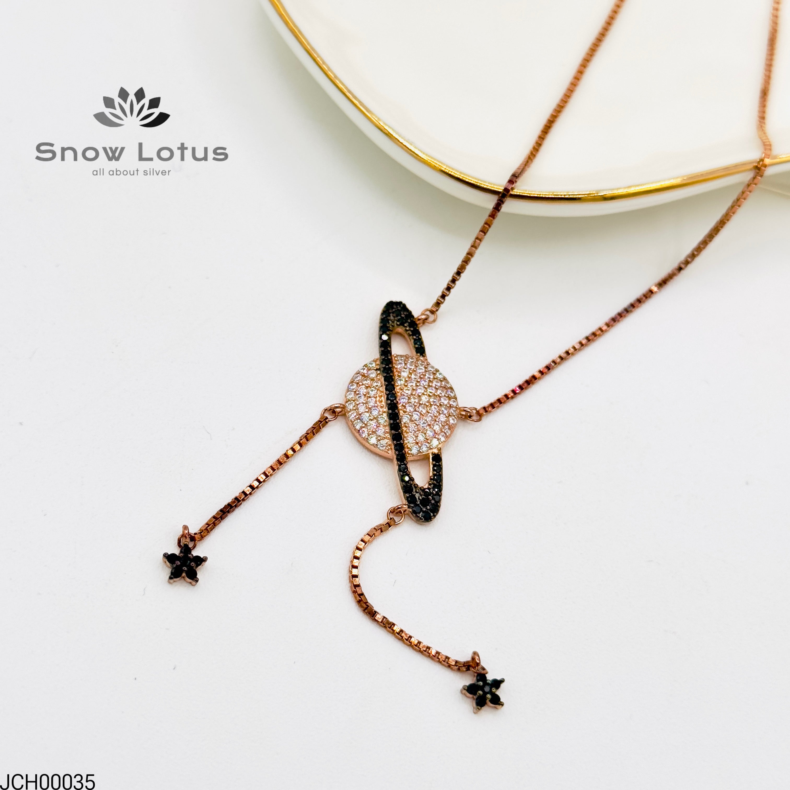 Black Zircon Planet Neckchain