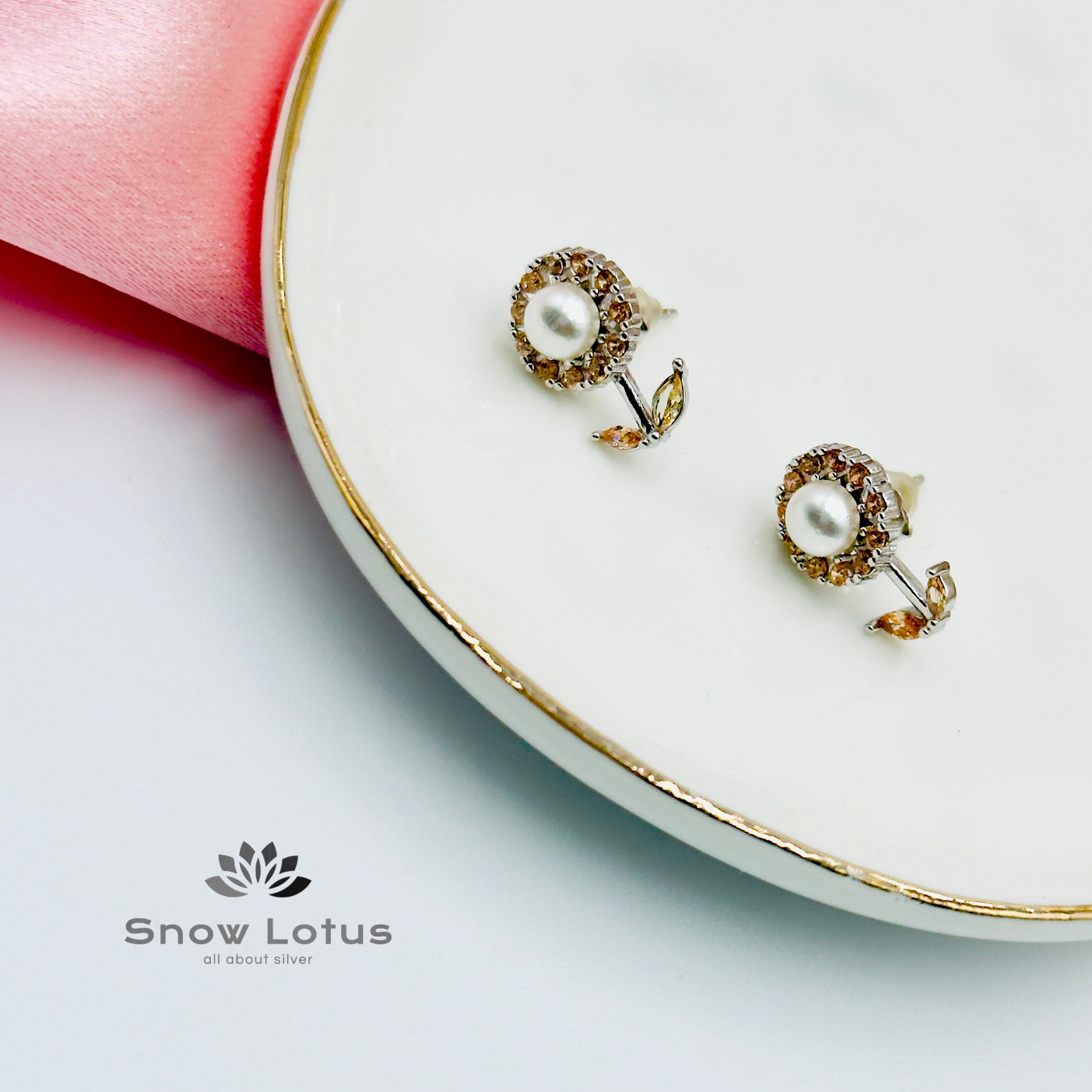 Pearl Cut Stone Earrings
