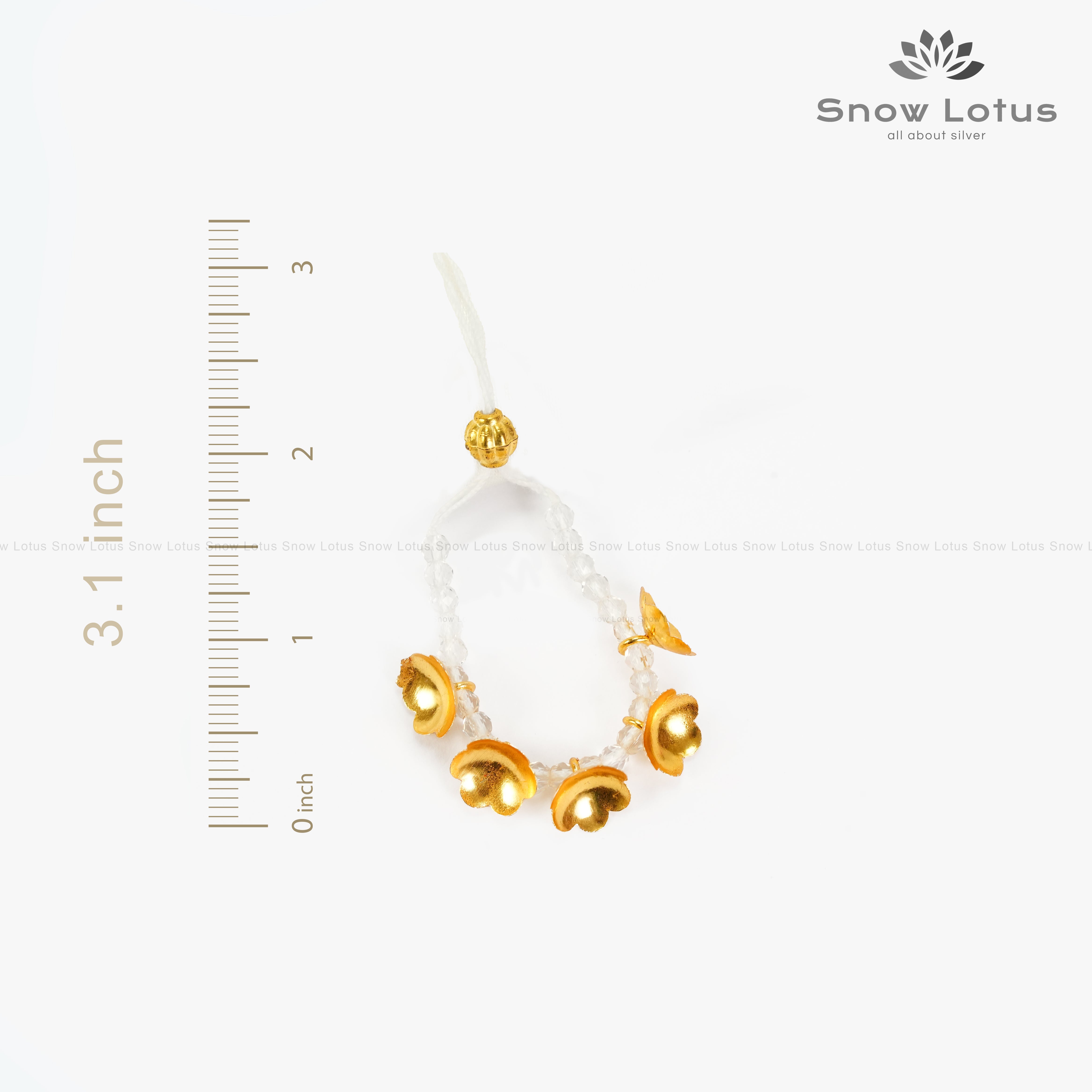 2 gms Gold Flowers Mini Haaram Clear