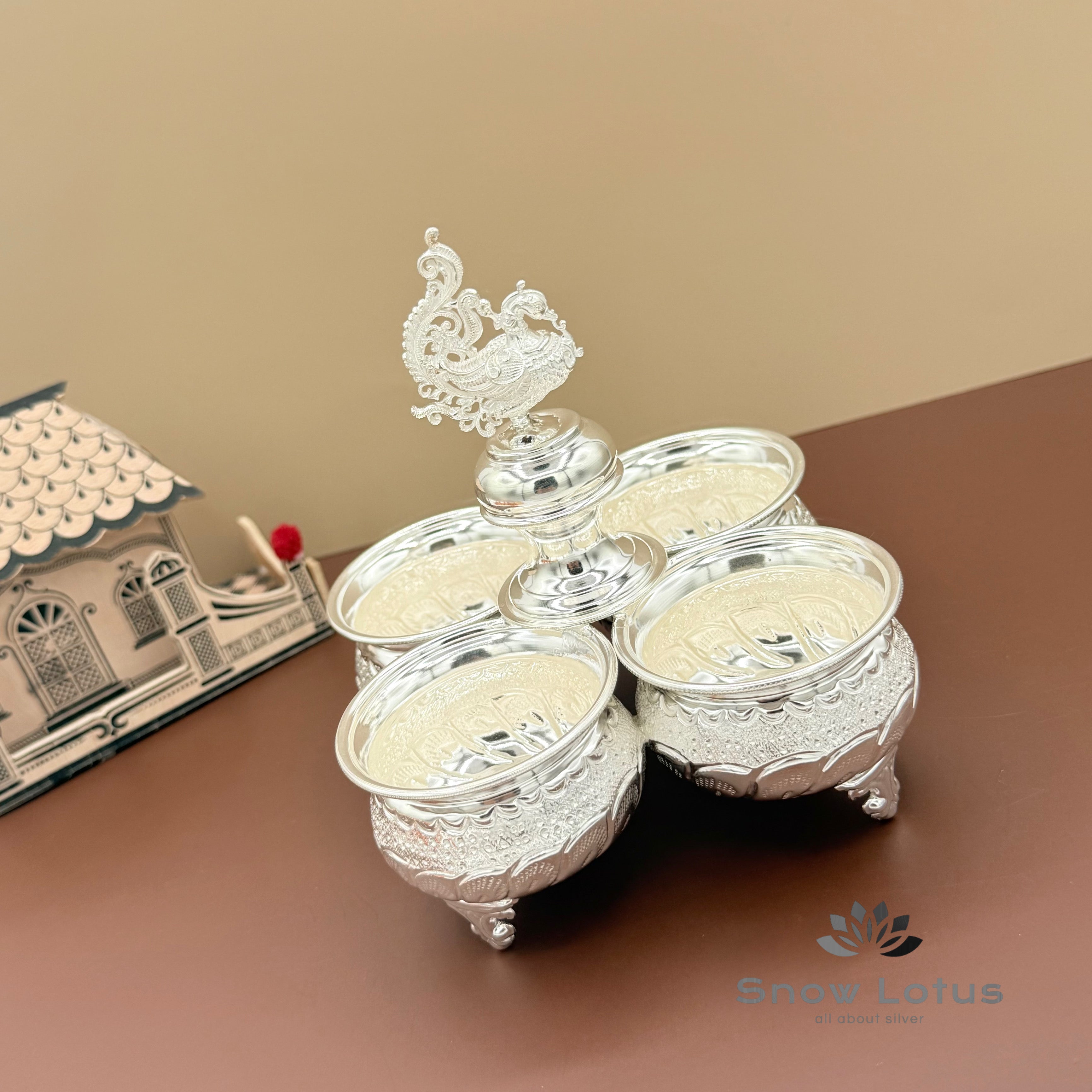 Silver 4 cup Panchapali nakshi