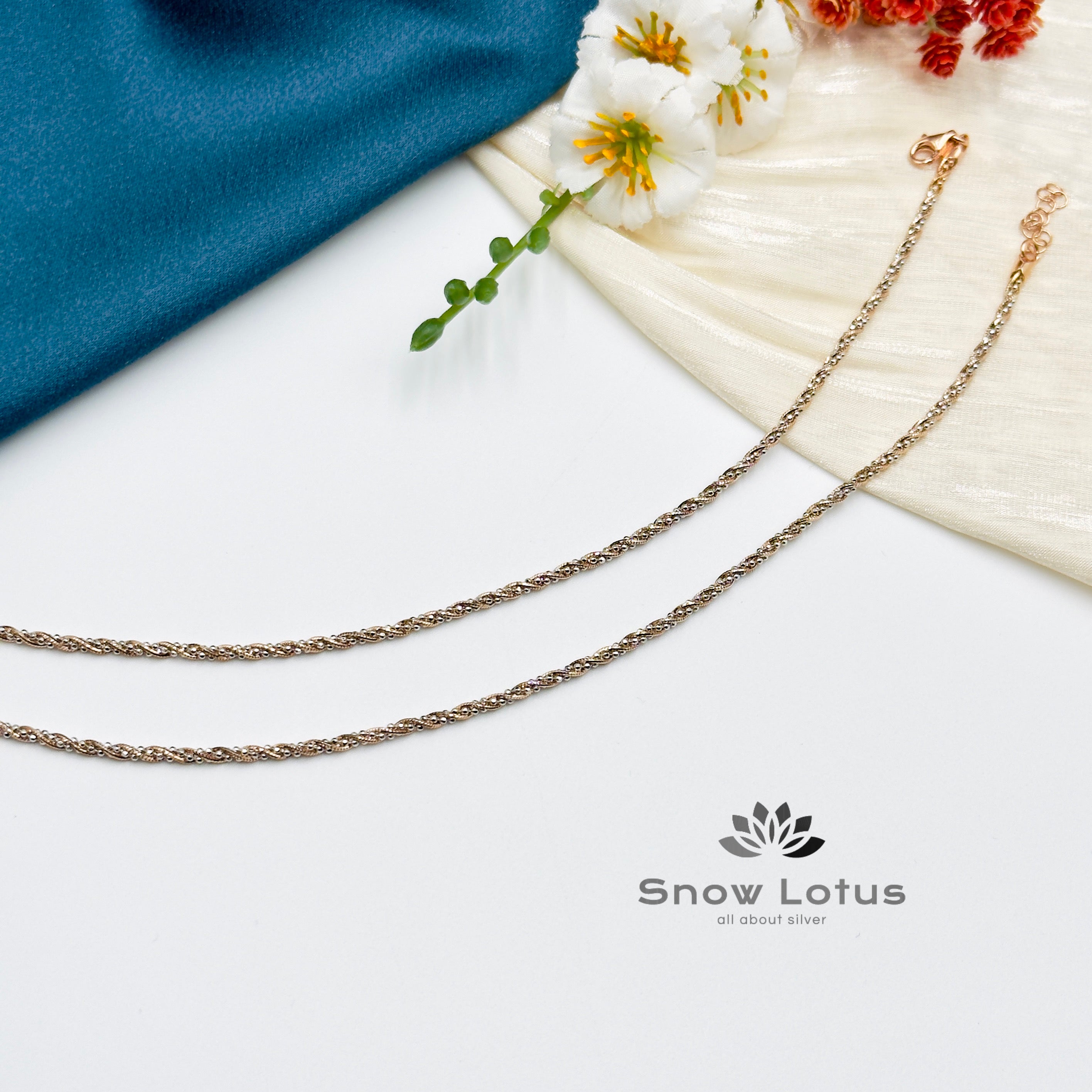 Dual Tone Braided Anklets