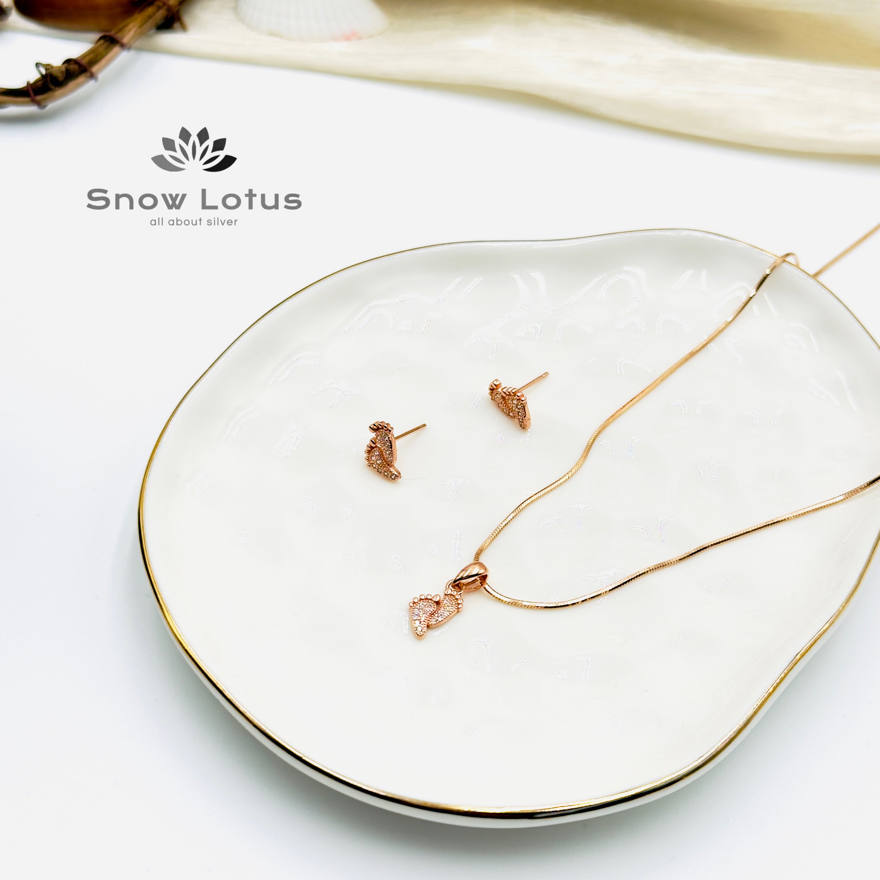 Rosegold Foot Pendant Set